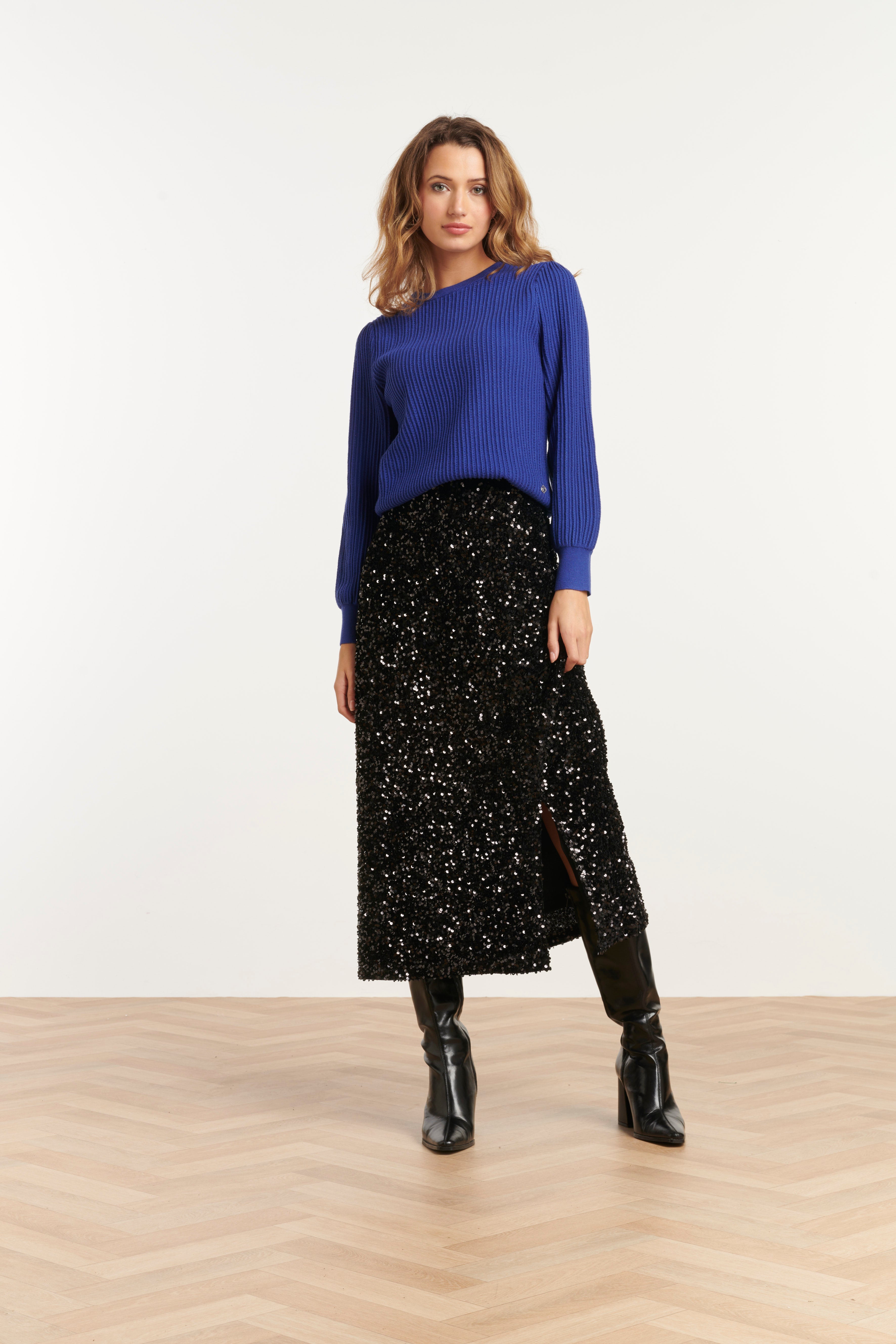 25743 – Gebreide Top Met Structuur | Navy