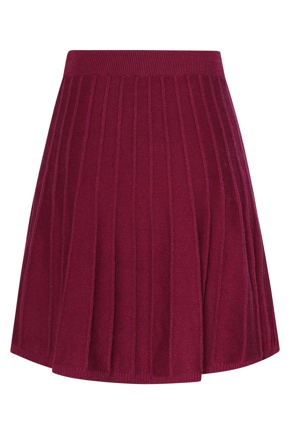 25744 – Gebreide Rok Met Plissé-Effect | Aubergine