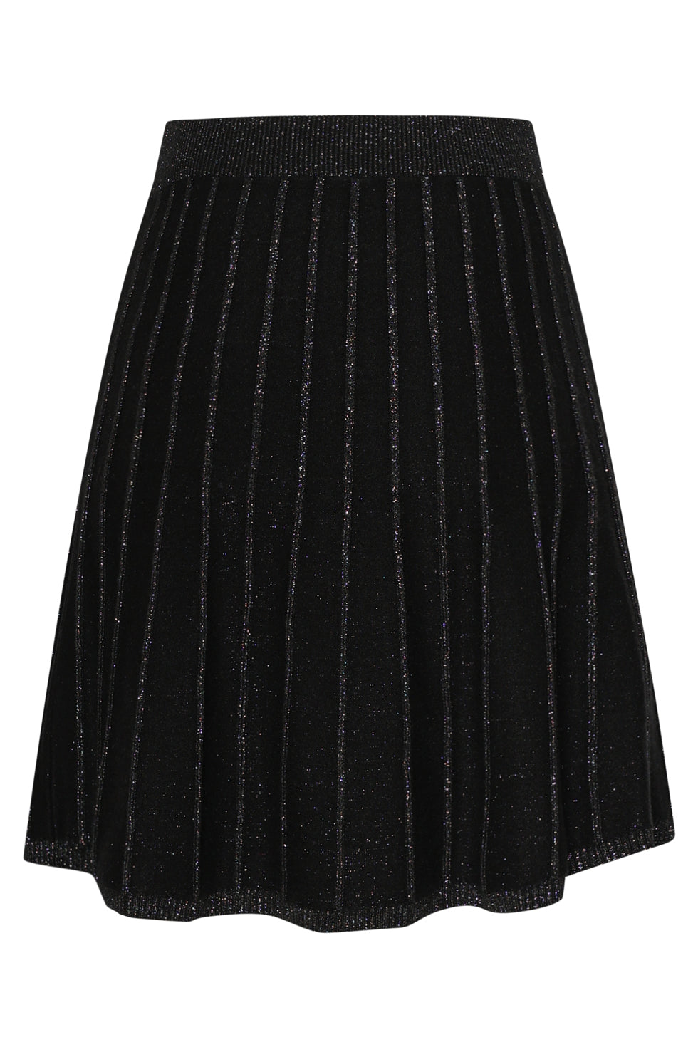 25744 – Gebreide Rok Met Plissé-Effect | Black