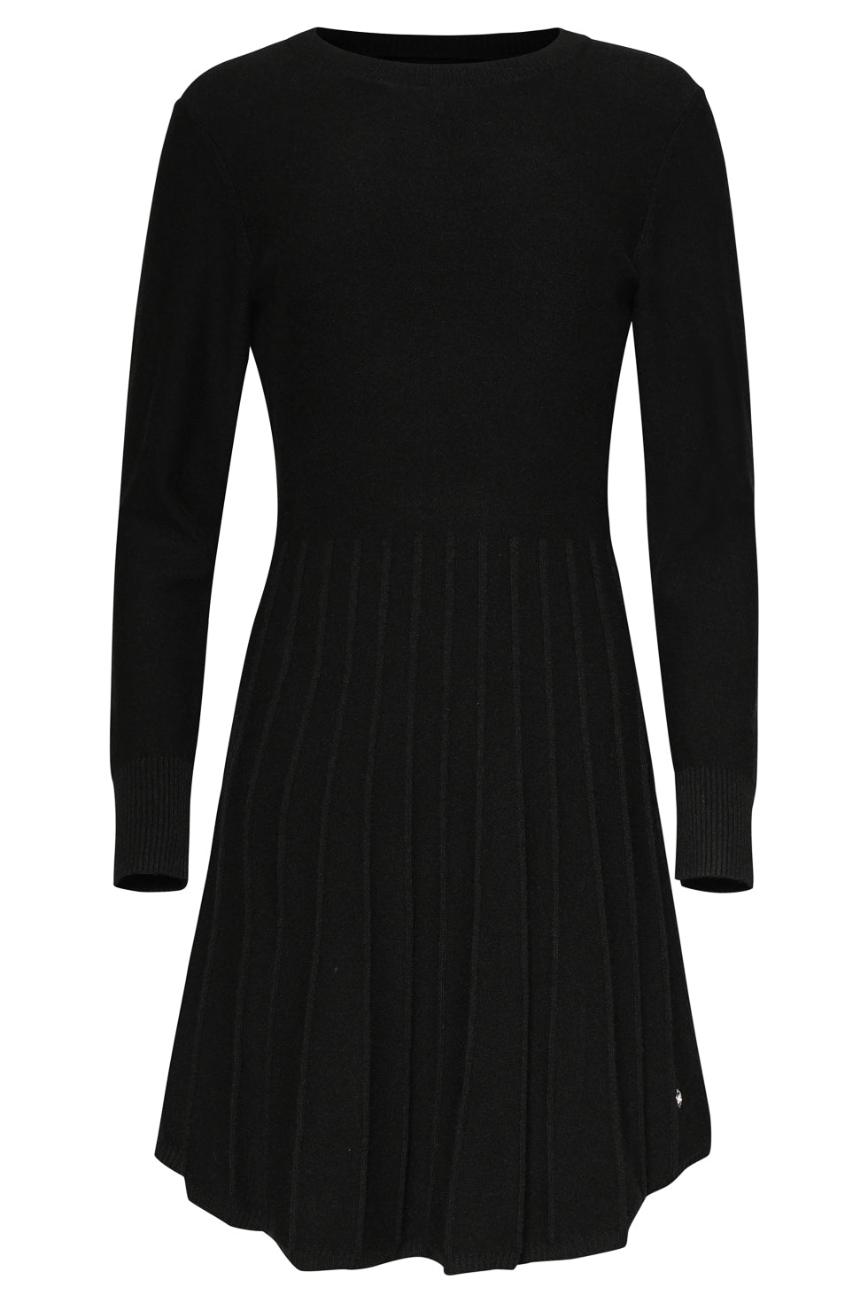 25745 – Gebreide Jurk Met Elegante Plooival | Black