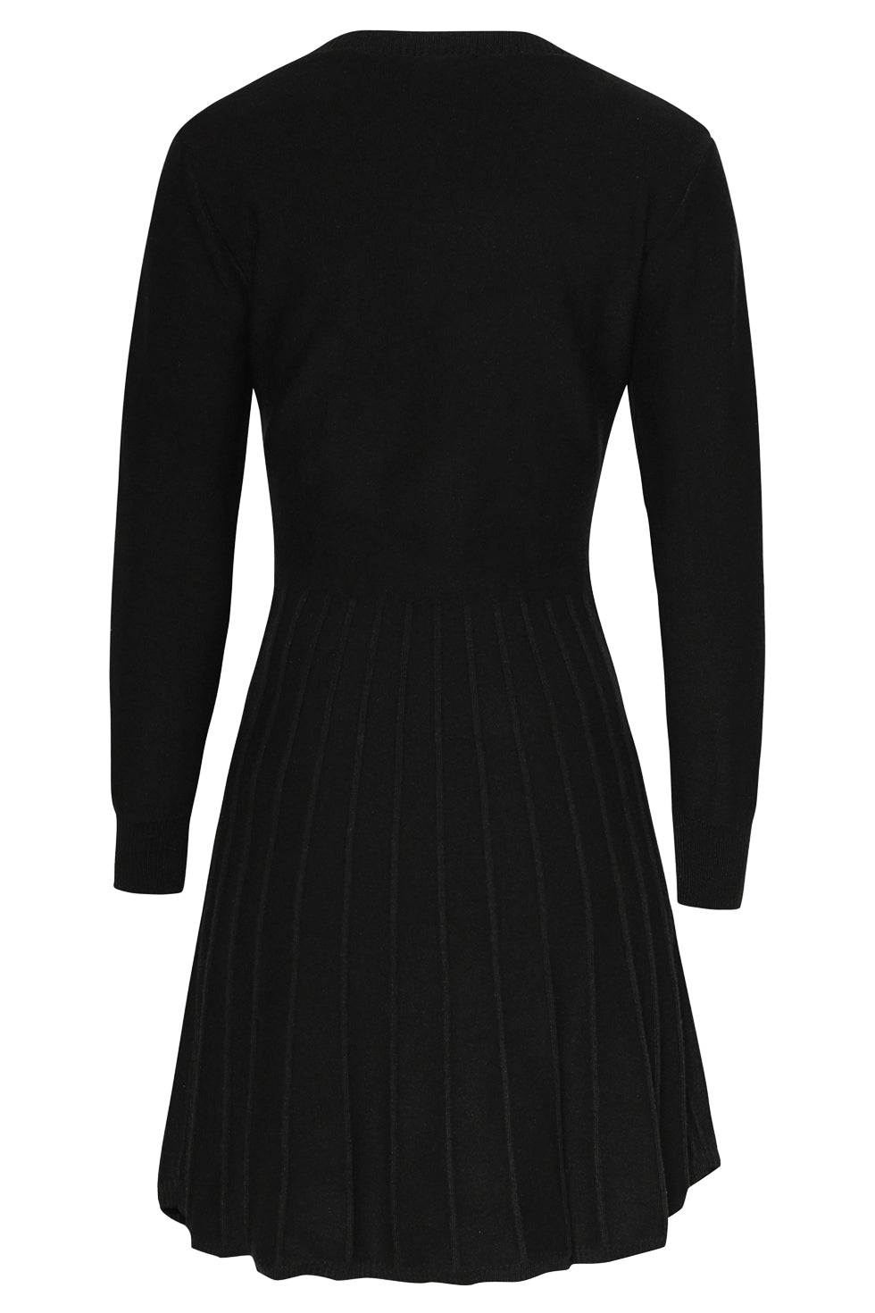 25745 – Gebreide Jurk Met Elegante Plooival | Black