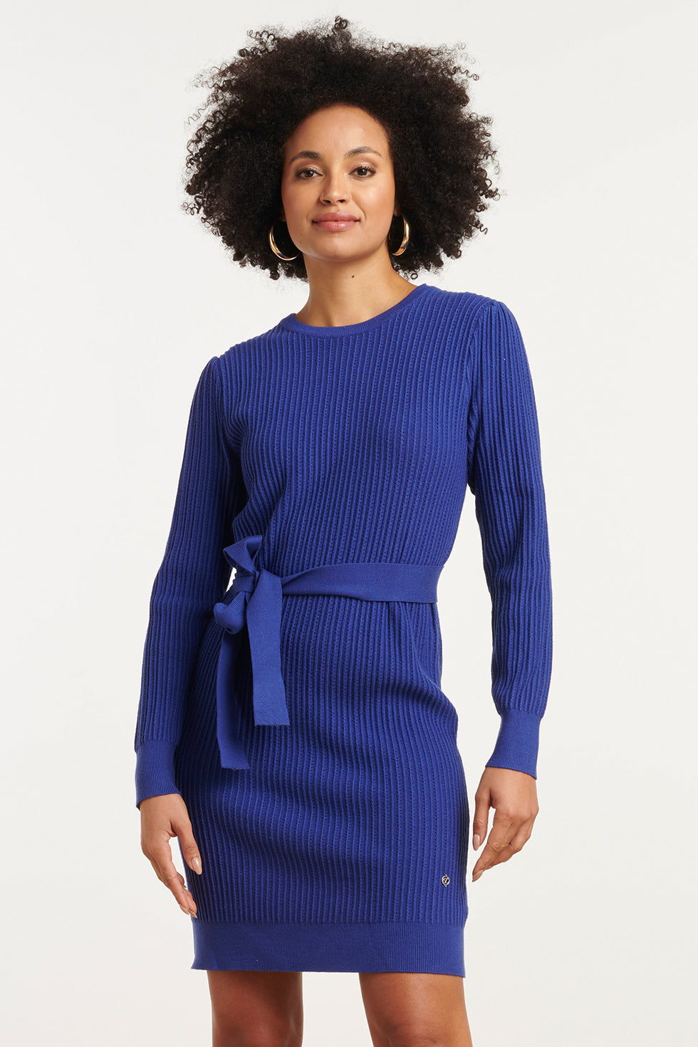 25746 – Gebreide Jurk Met Ceintuur | Navy