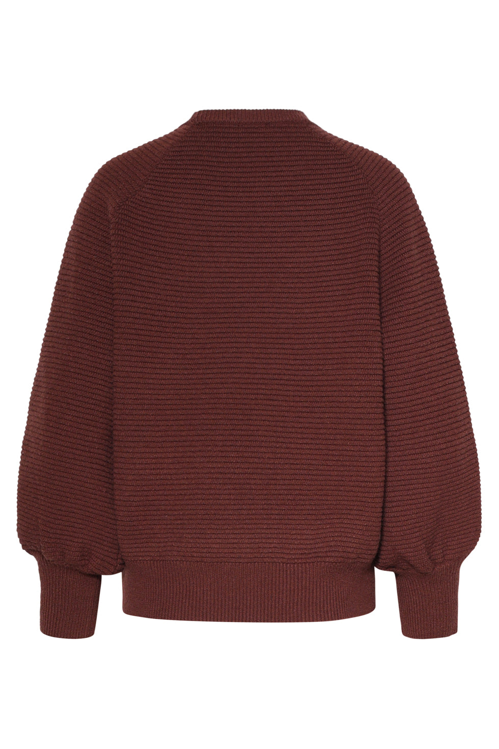 25747 – Gebreide Top Met Ballonmouwen | Brown