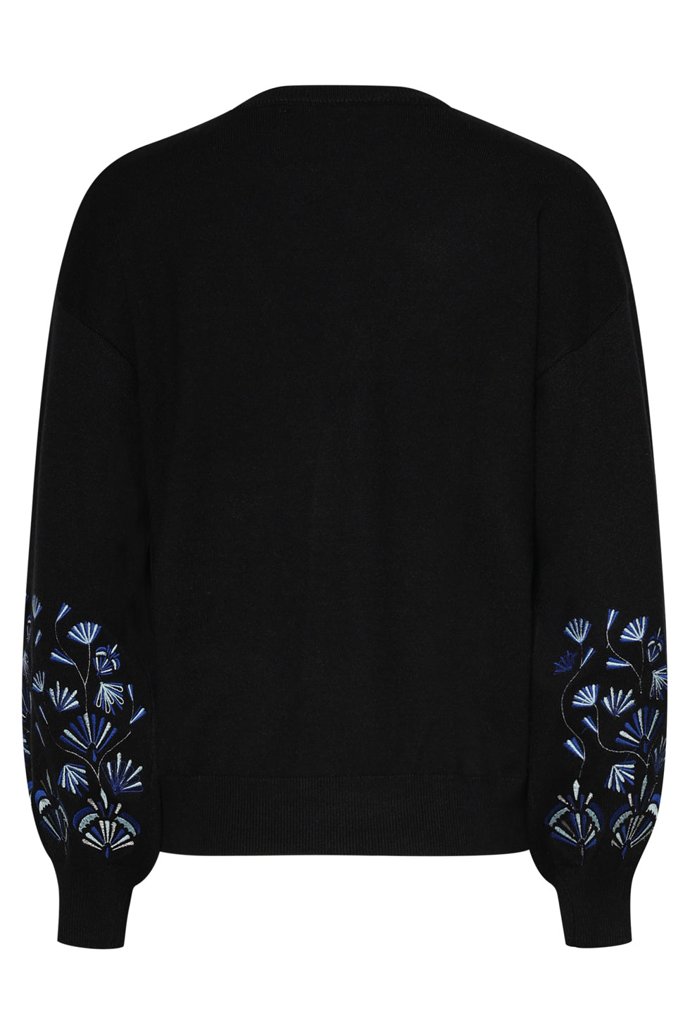 25750 – Smashed Lemon Gebreide top met geborduurd detail | Black - Muticolour