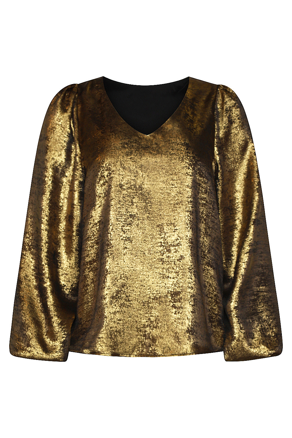 25754 – Glanzende Top Met Losse Fit | Gold
