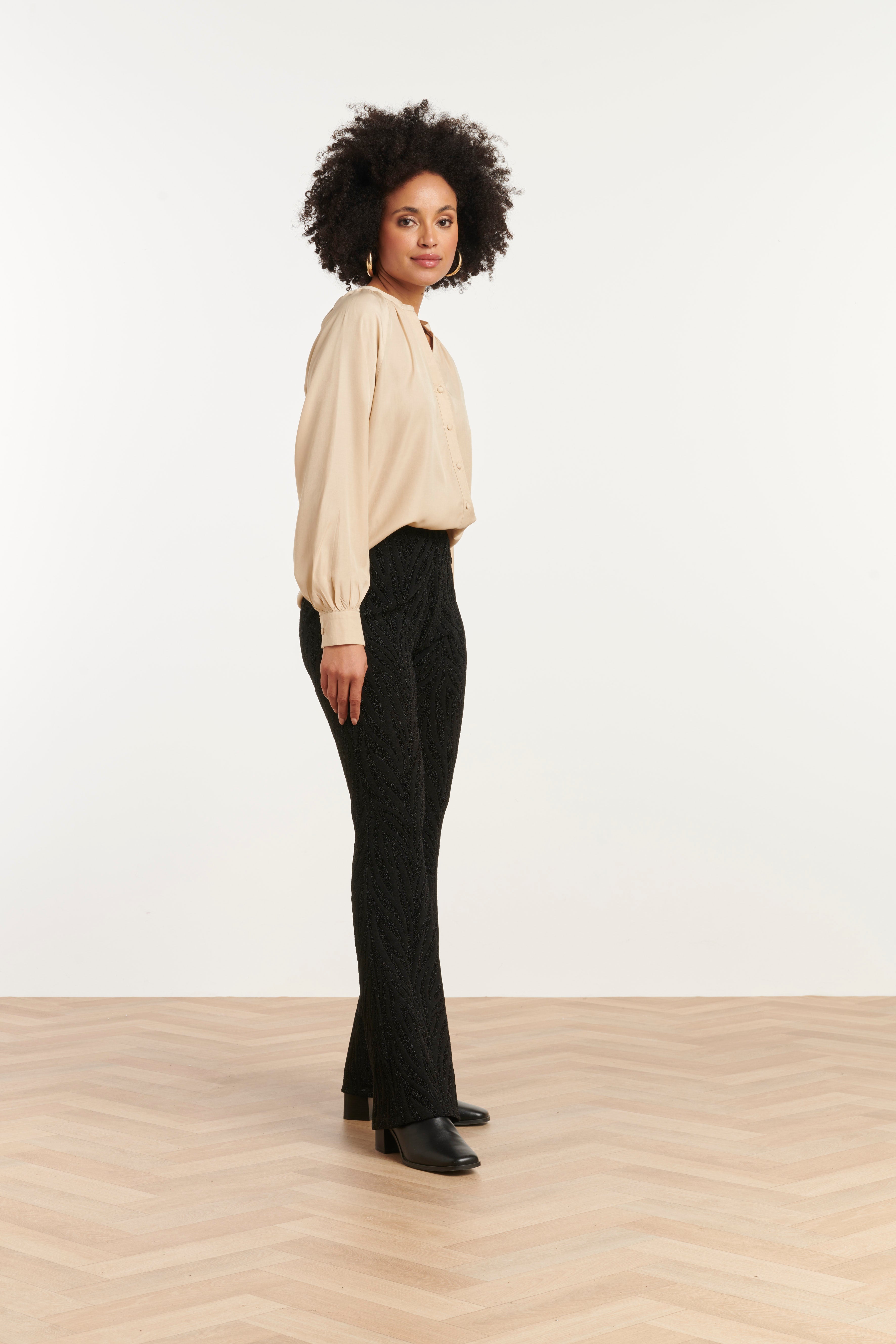 25756 – Broek Met Jacquard Dessin | Black