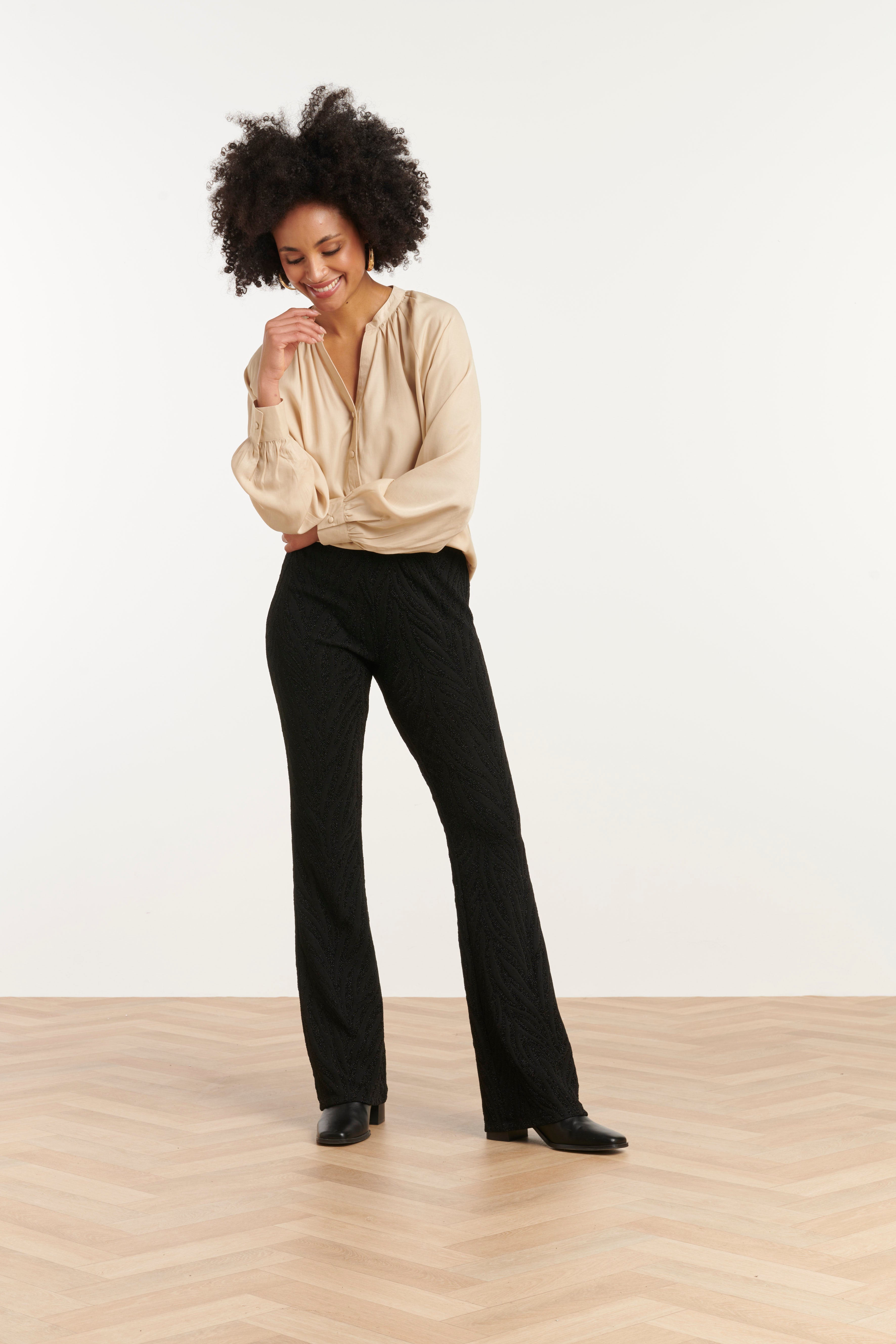 25756 – Broek Met Jacquard Dessin | Black