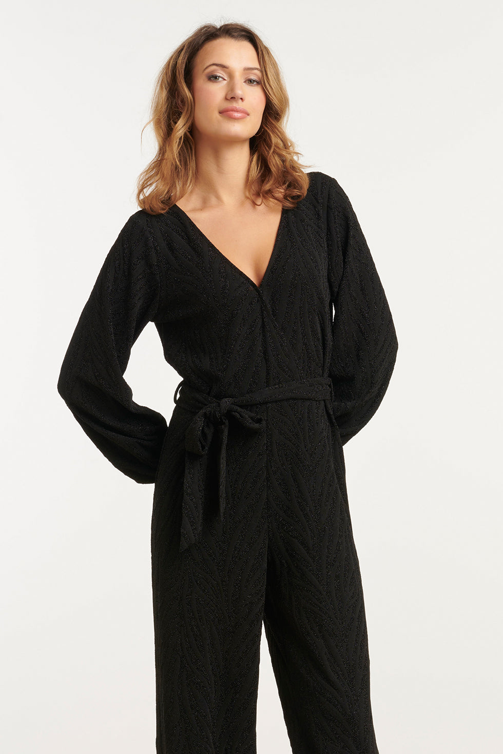 25757 – Smashed Lemon Jumpsuit met tailleaccent | Black