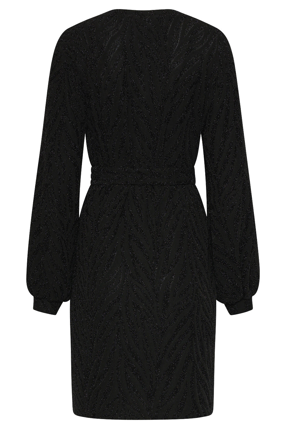 25758 – Gebreide Jurk Met Subtiel Jacquard Dessin | Black