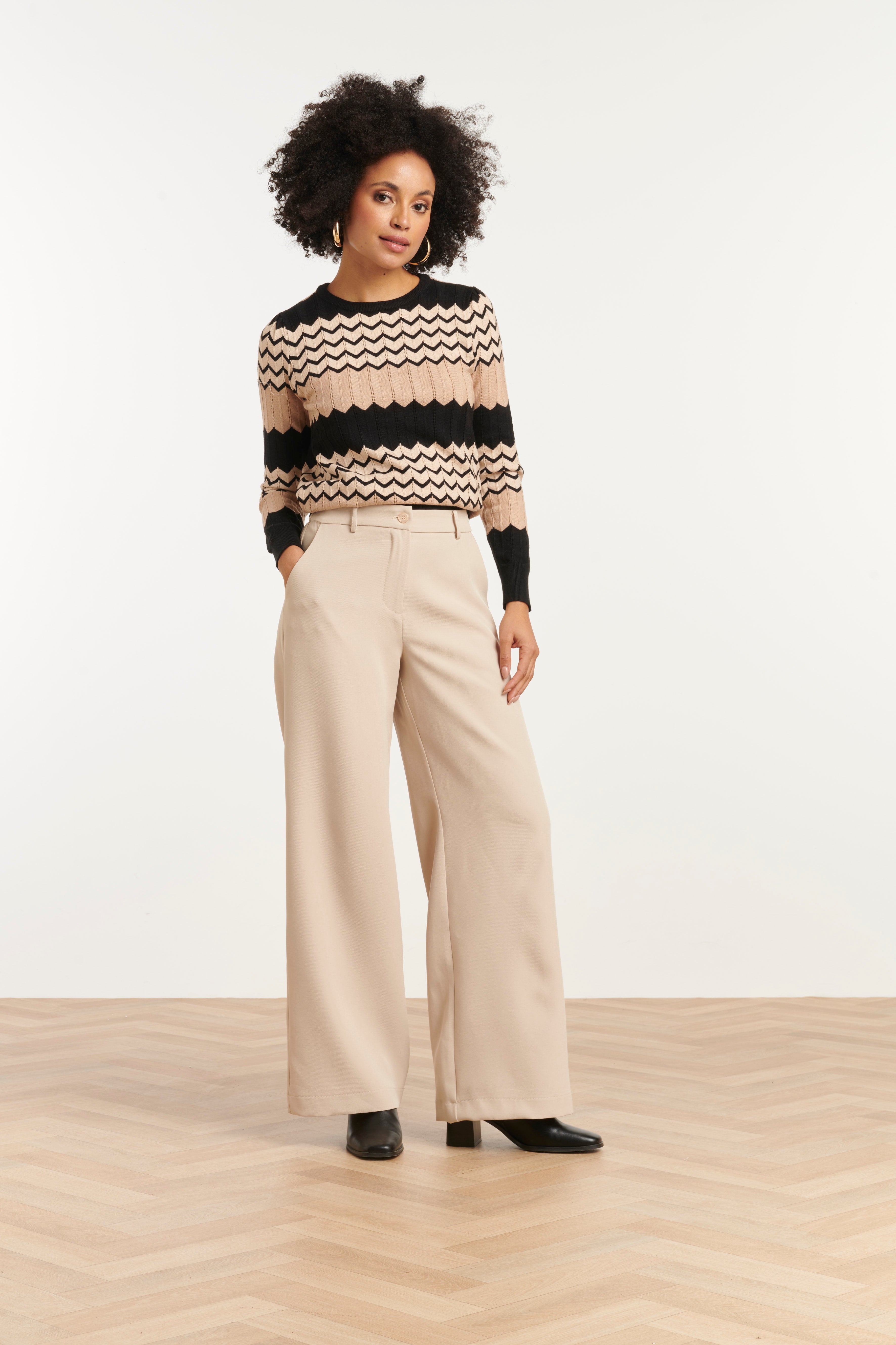 25759 – Pu Broek Met Rechte Pijp | Sand