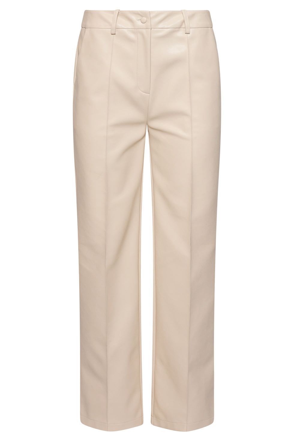 25760 – Pu Broek Met Metallic Finish | Off White