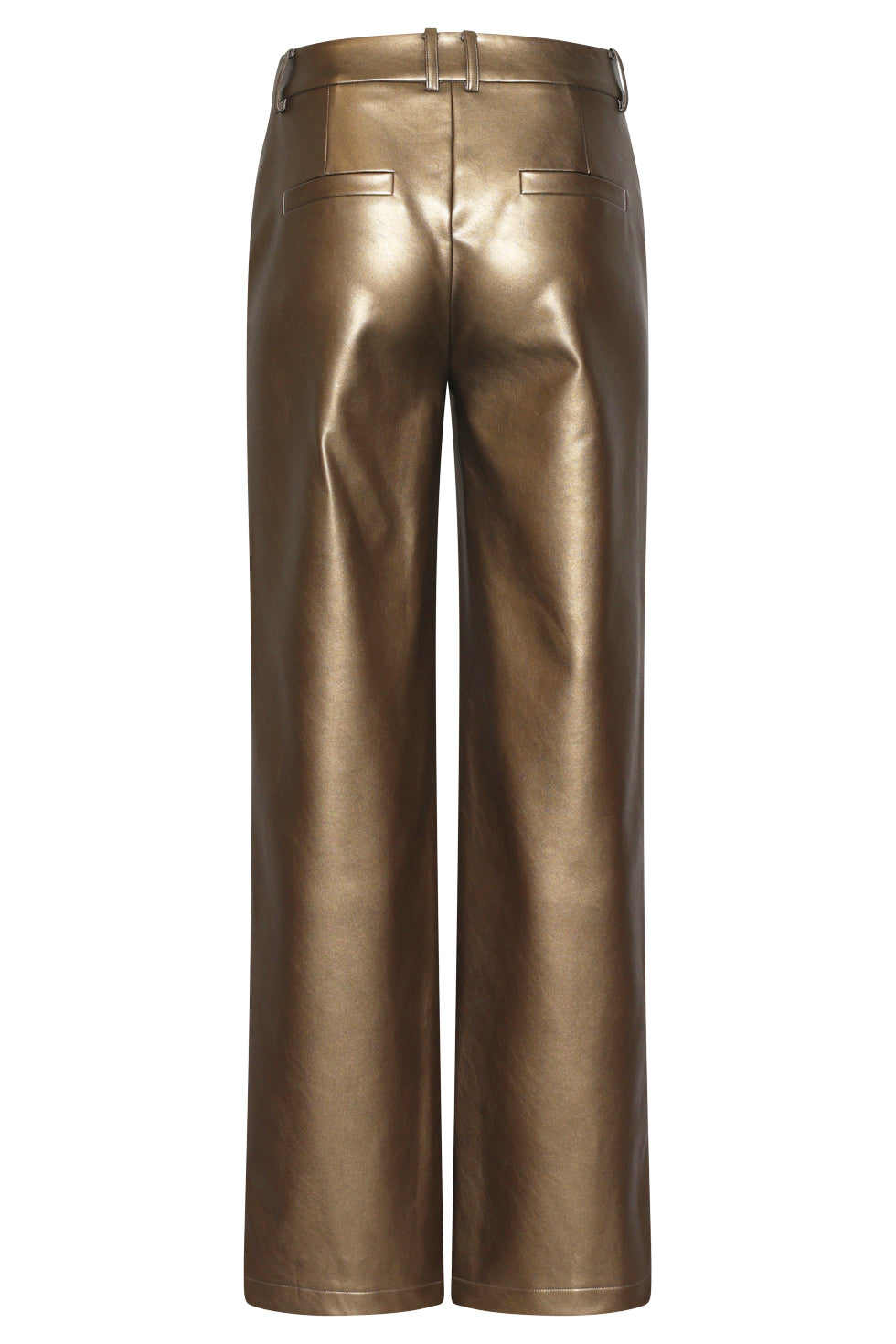 25760 – Smashed Lemon PU broek met metallic finish | Gold