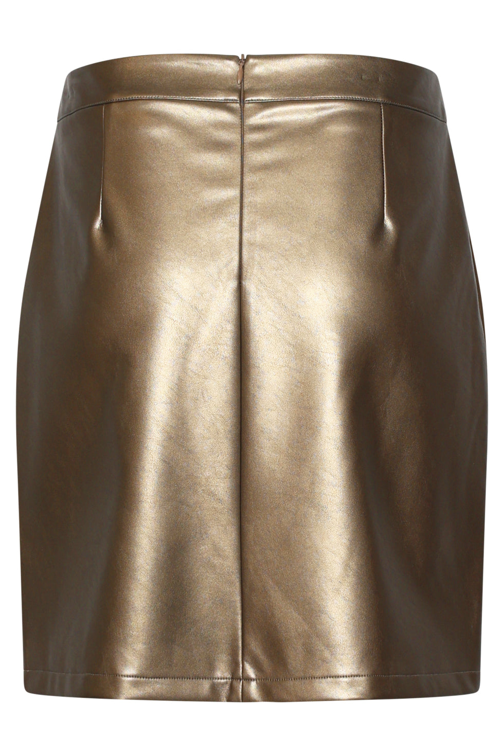 25761 – Smashed Lemon PU rok met metallic look | Gold