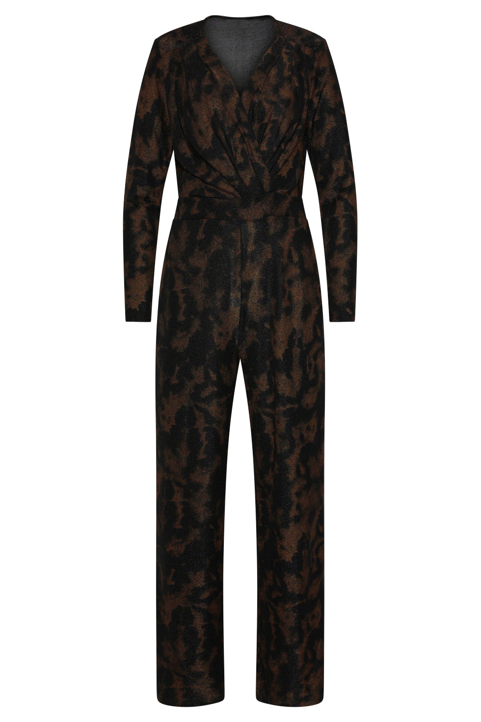 25767 – Smashed Lemon Jumpsuit met abstracte print | Black - Gold