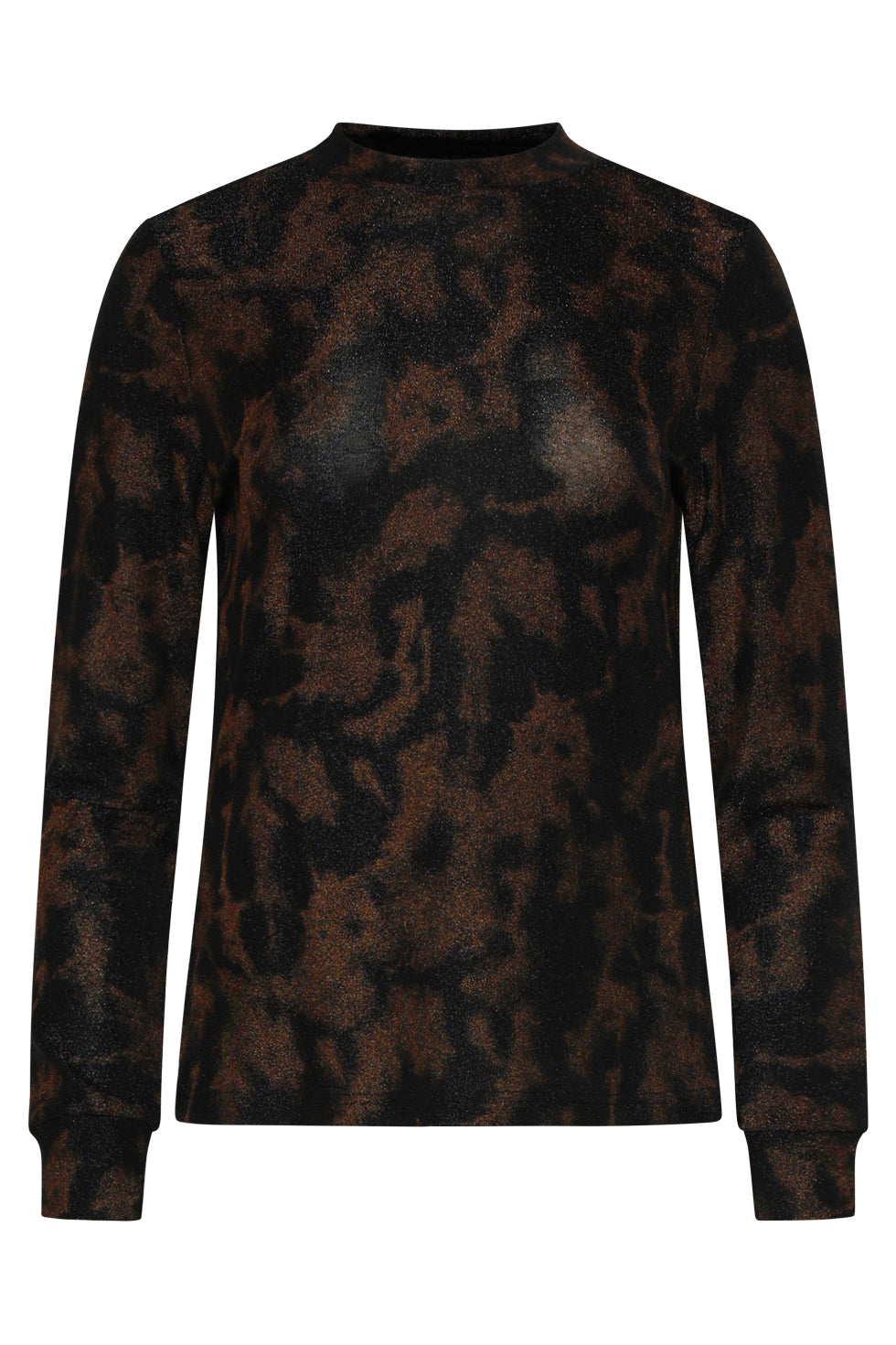 25768 – Top Met Abstracte Print | Black - Gold