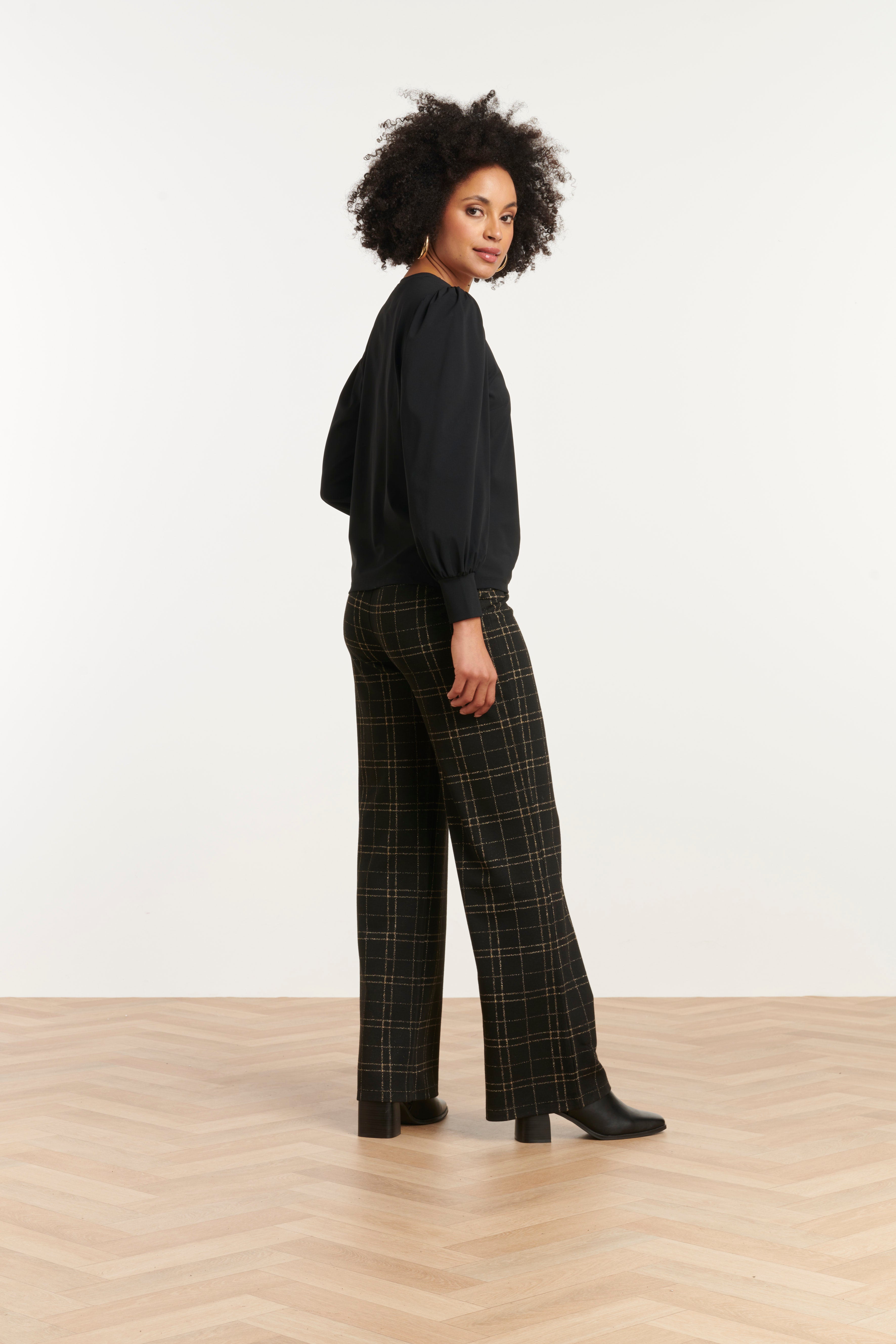 25800 – Jacquard Pantalon Met Lurex | Black - Gold