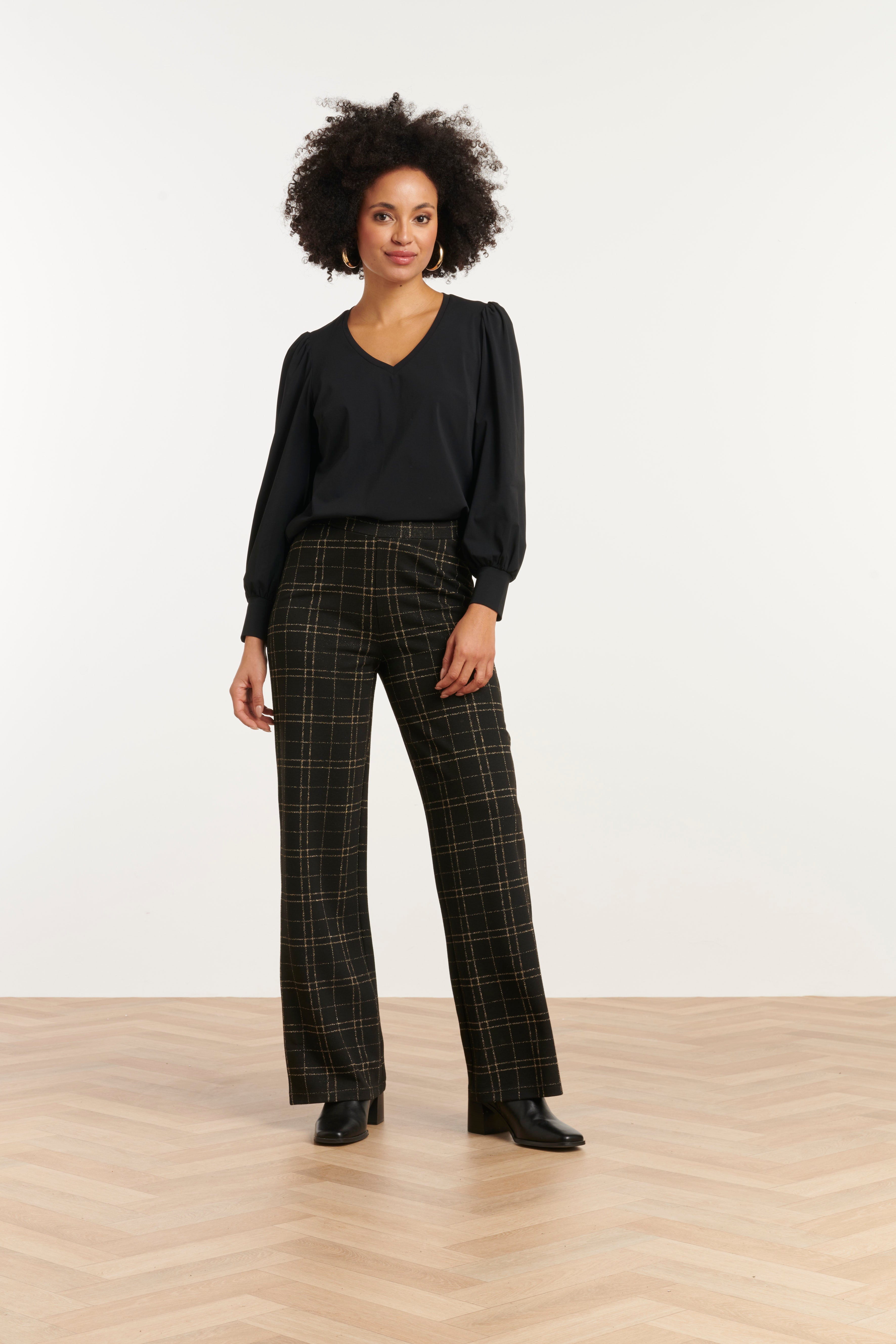 25800 – Jacquard Pantalon Met Lurex | Black - Gold