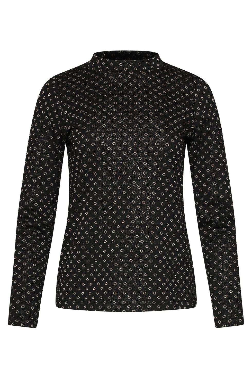 25801 – Jacquard Top Met Lurex In Black-Gold | Black - Gold