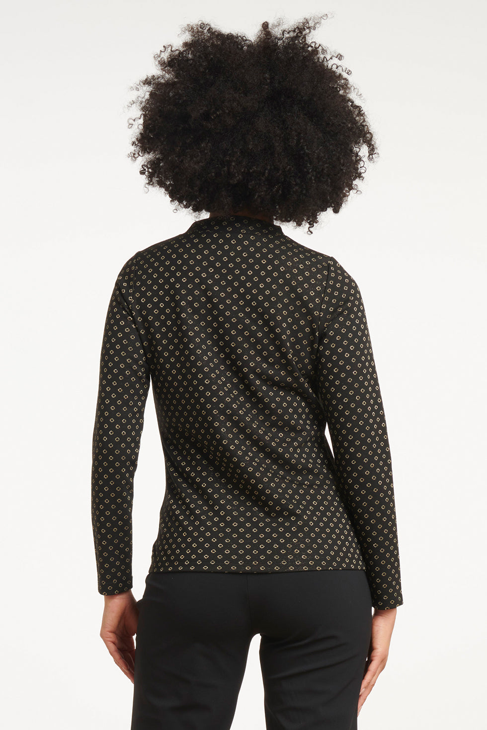 25801 – Jacquard Top Met Lurex In Black-Gold | Black - Gold