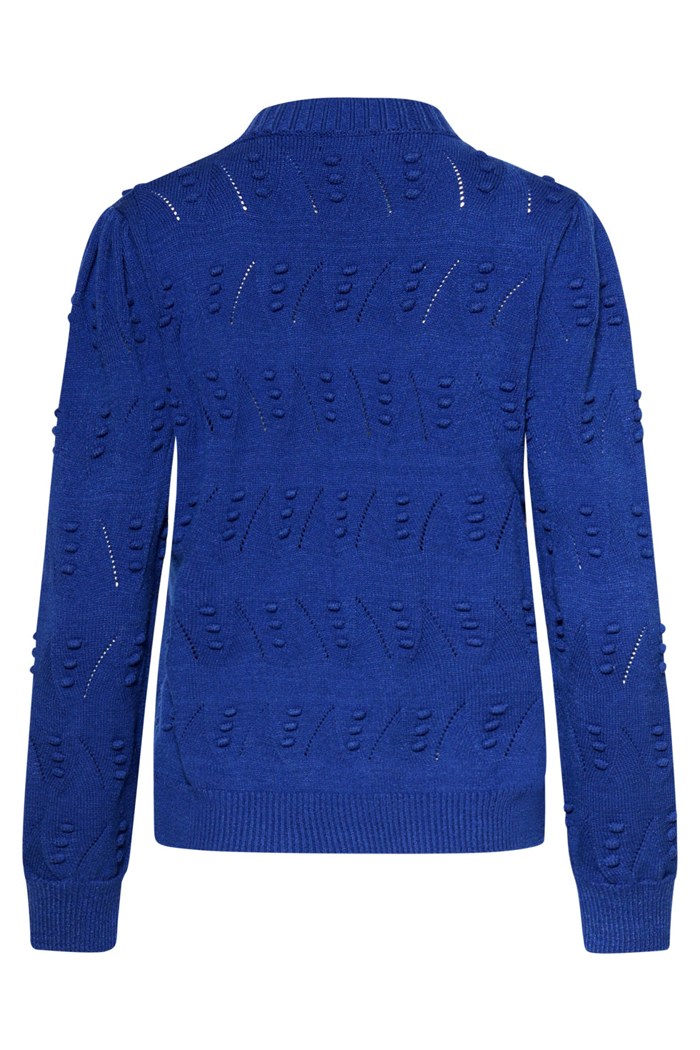 25810 – Made In Italy Gebreide Trui Met Bolletjesstructuur | Cobalt