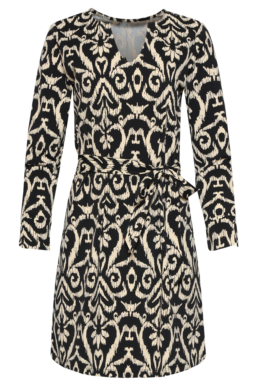 25816 – Travel Jurk Met Aztec-Print | Black - Sand