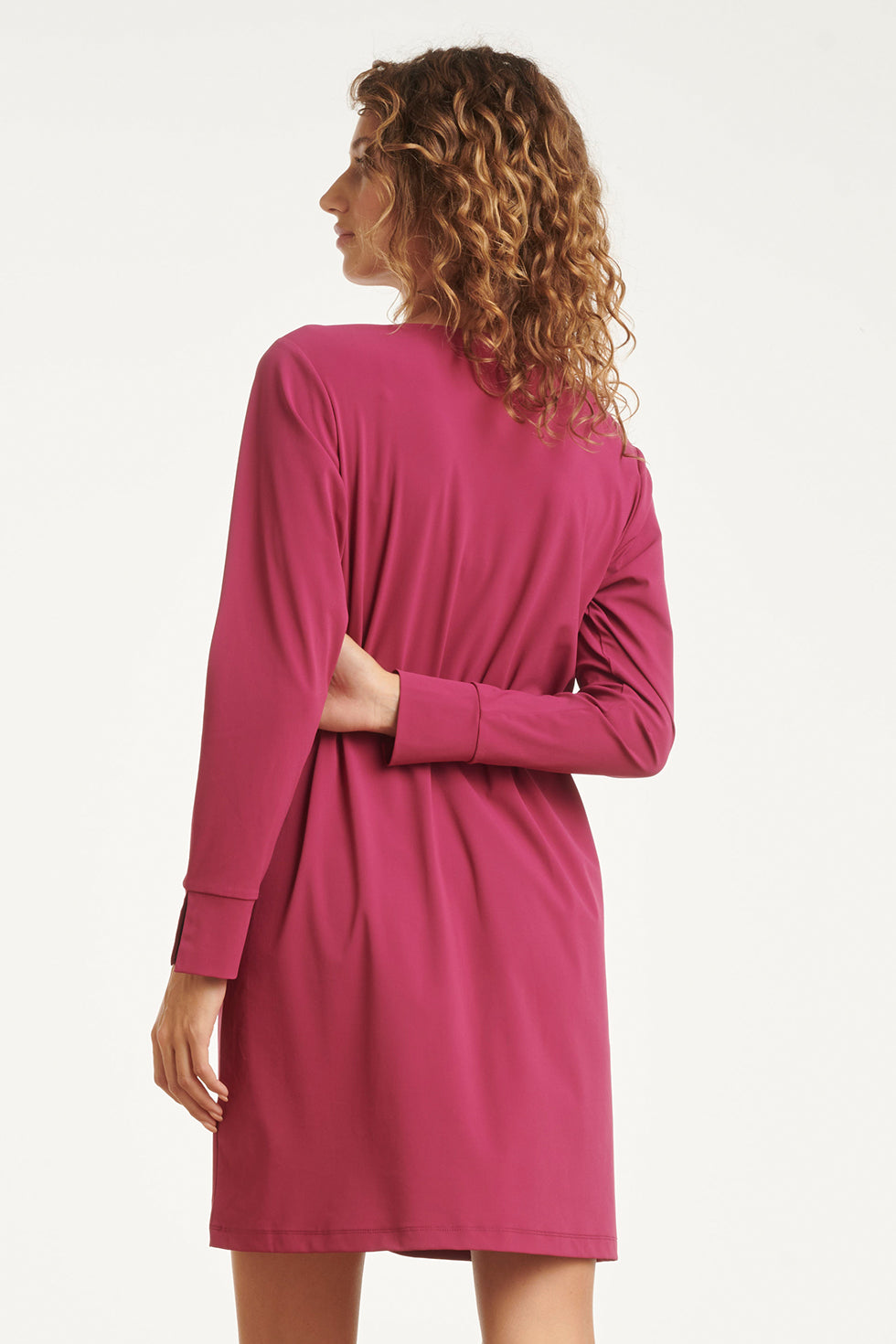 25818 – Travel Jurk Met Ceintuur | Aubergine