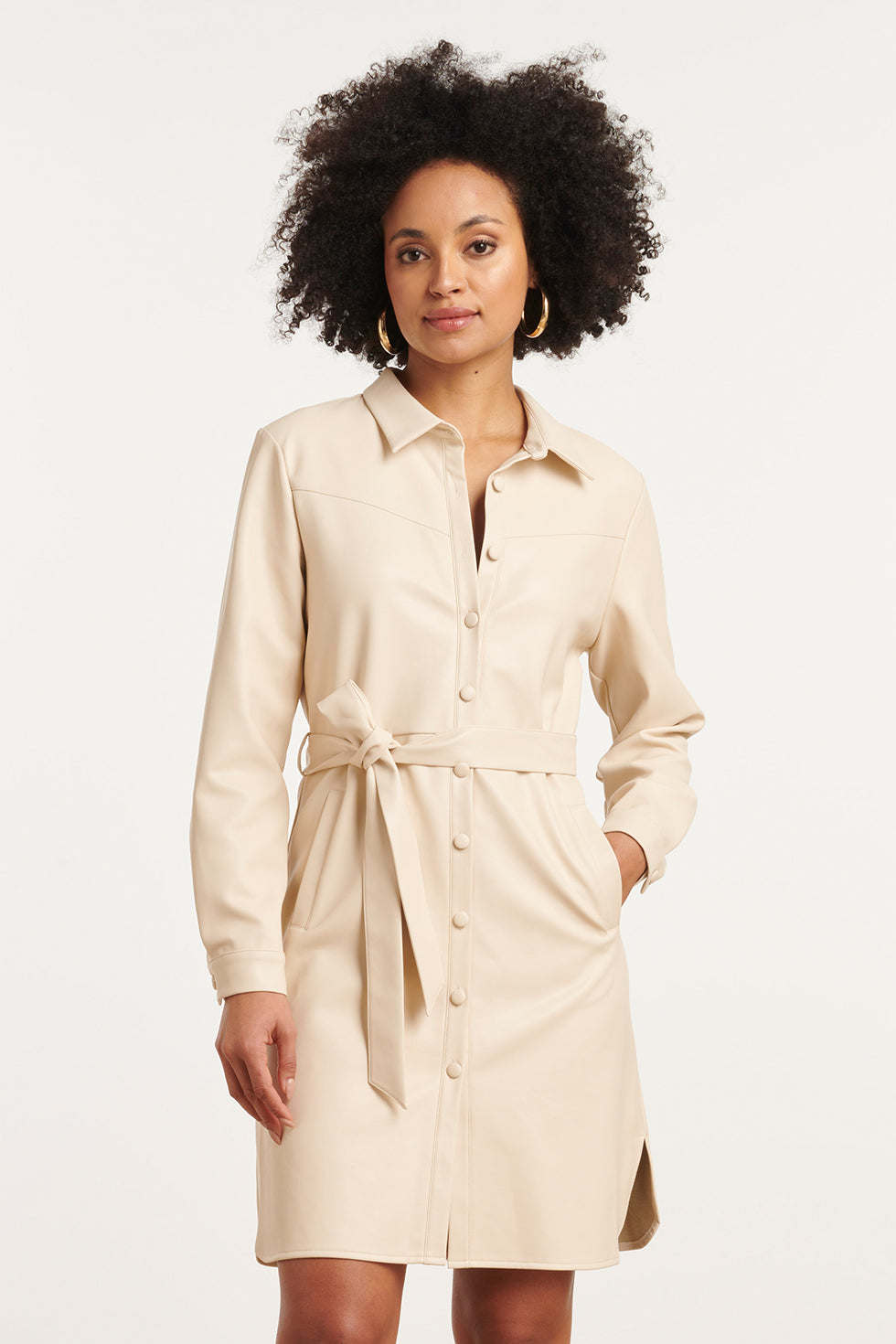 25822 – Pu Jurk Met Ceintuur | Off White