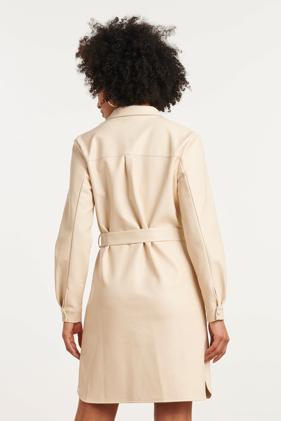 25822 – Smashed Lemon PU jurk met ceintuur | Off White