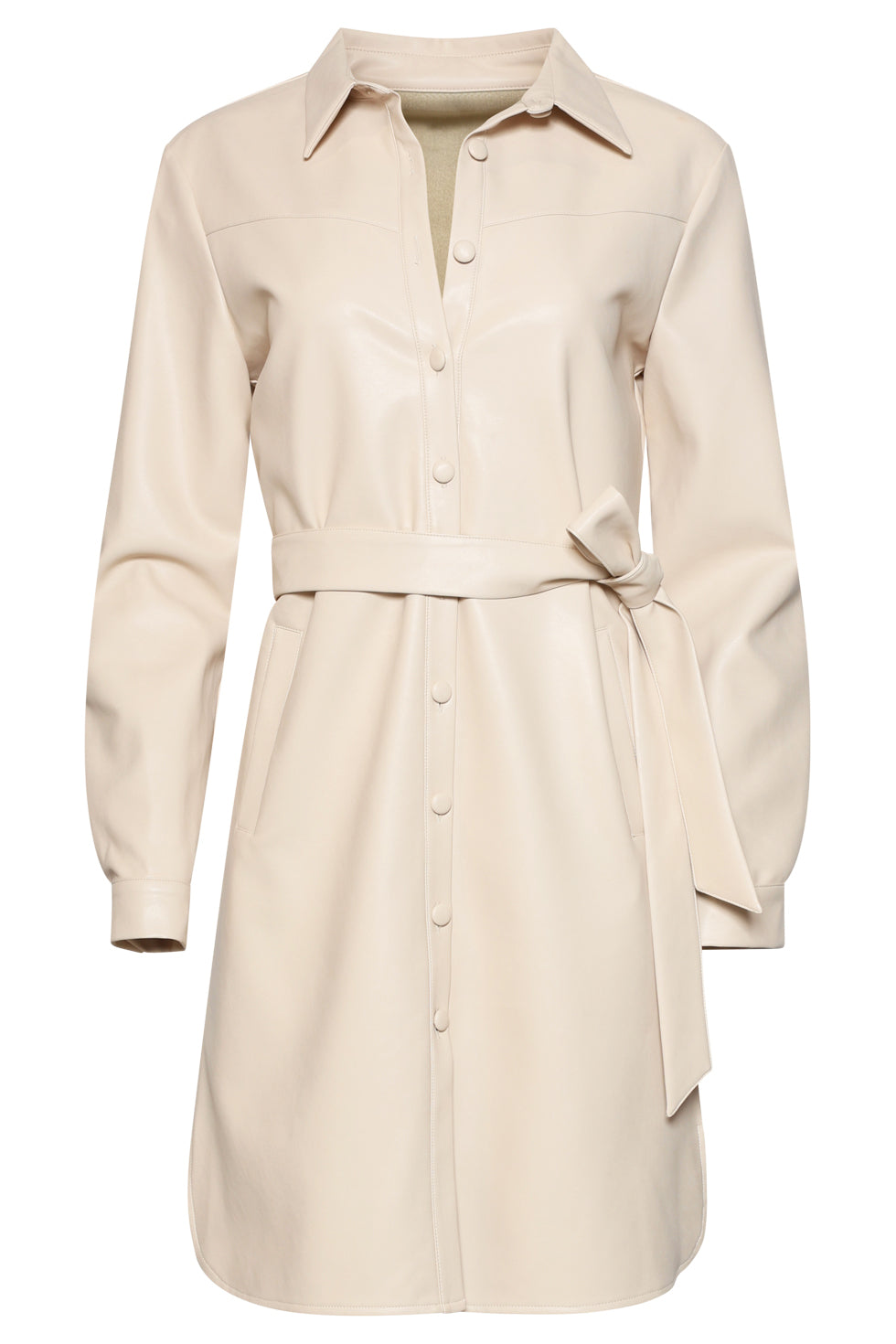 25822 – Smashed Lemon PU jurk met ceintuur | Off White