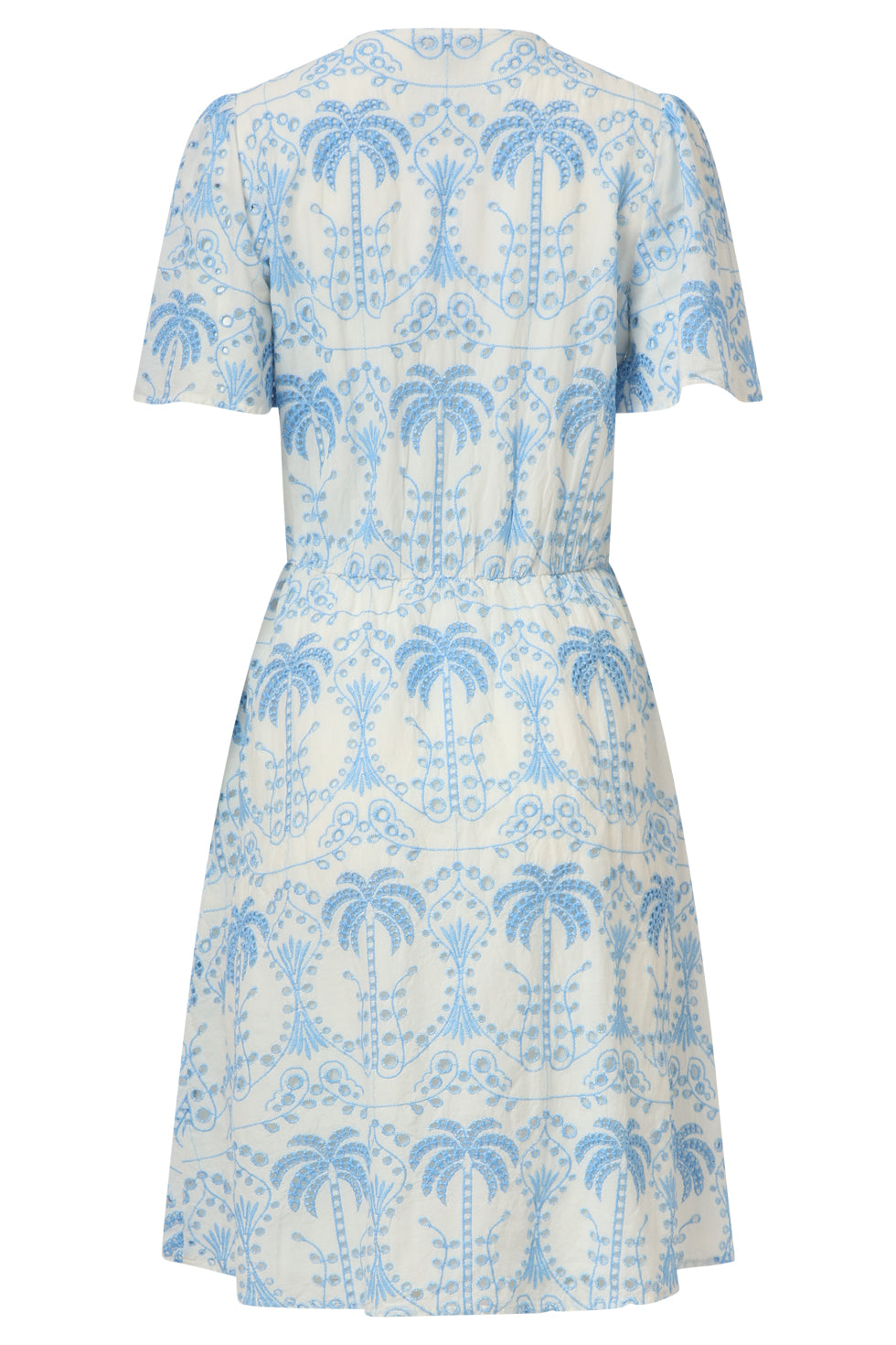 35001, Jurken | Off White - Light Blue