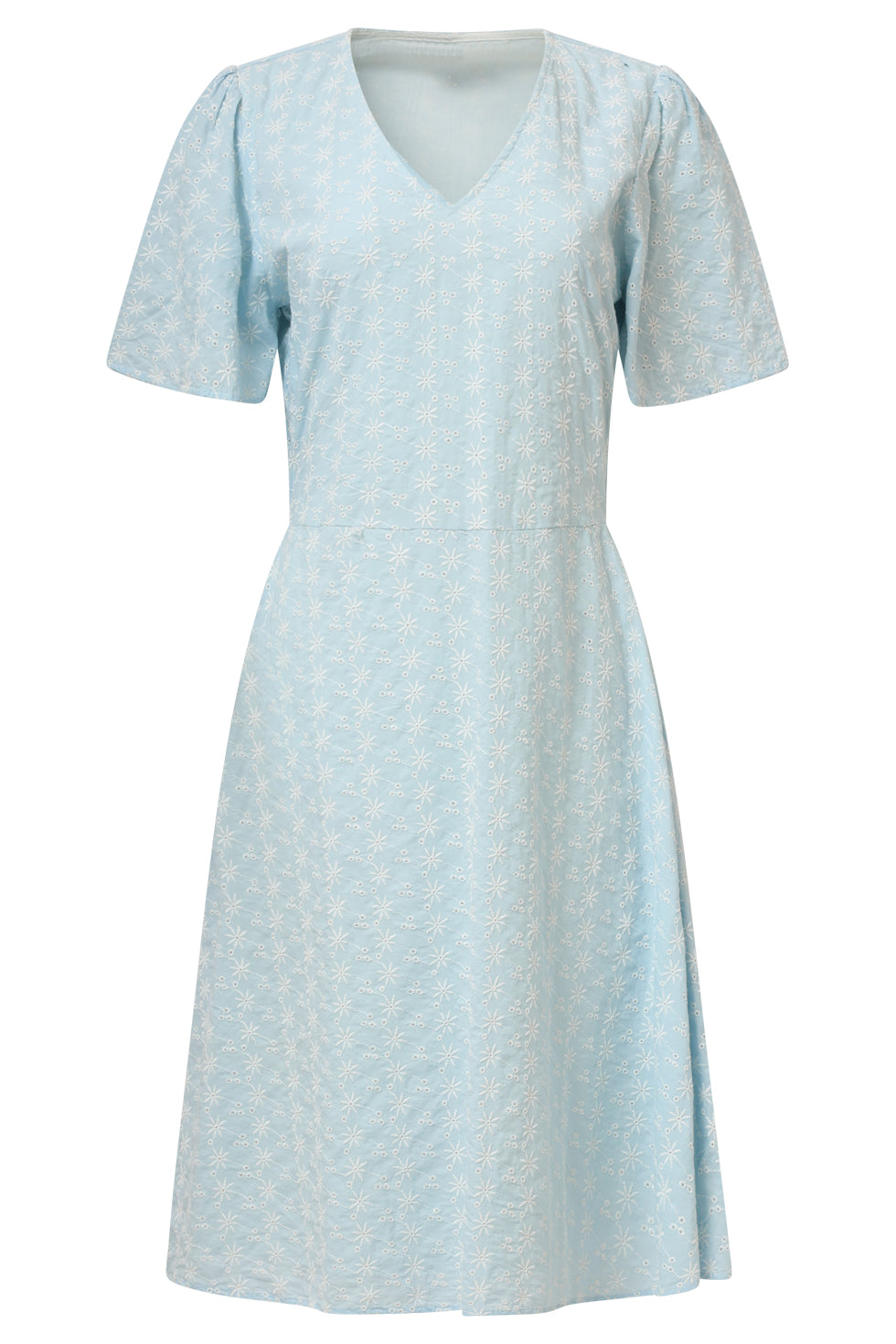 35005, Jurken | Light Blue-Off White