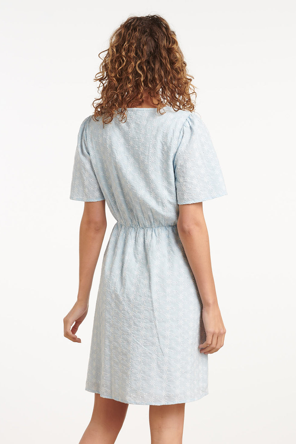 35005, Jurken | Light Blue-Off White