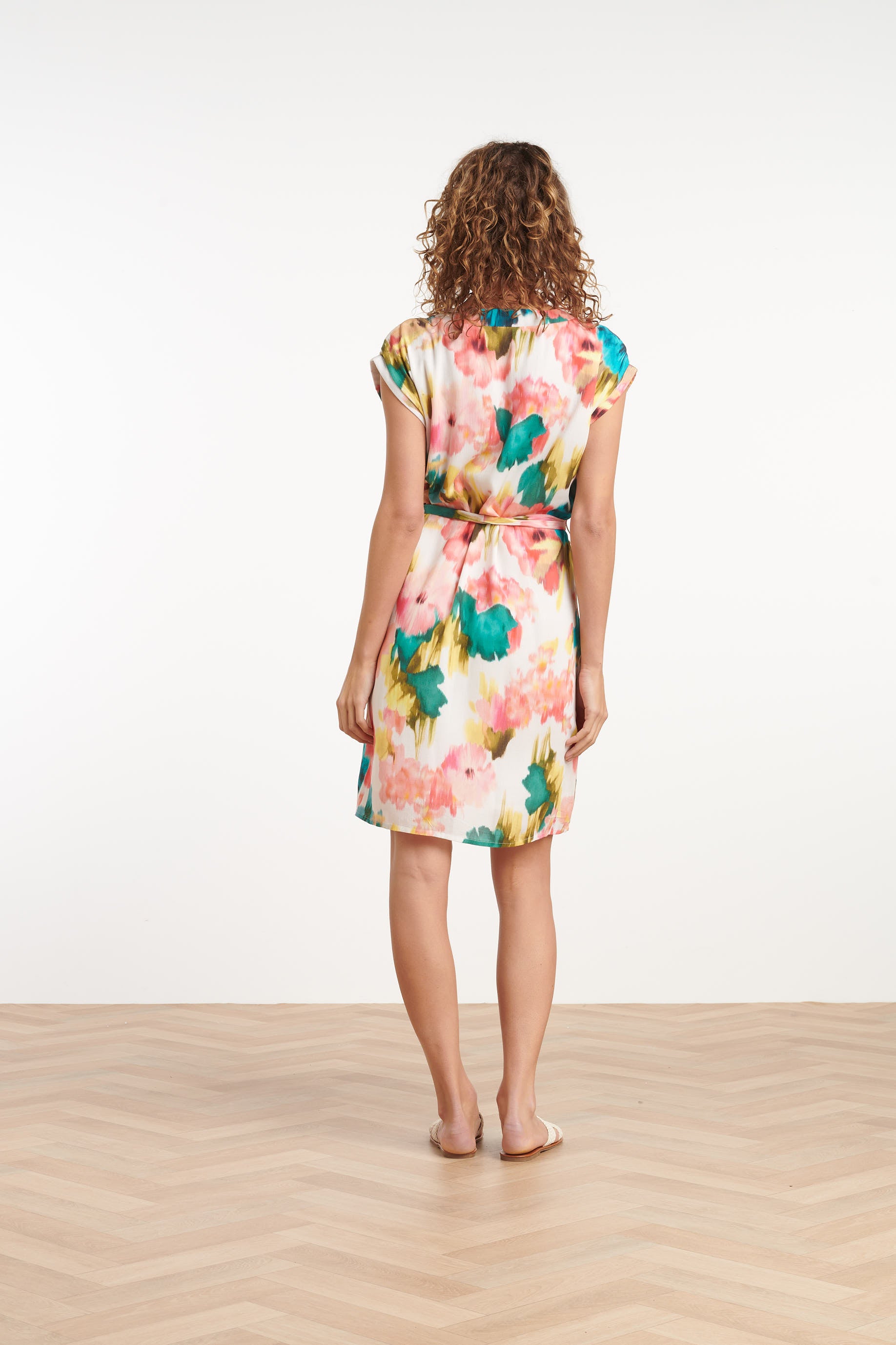 35021, Jurken | Off-White-Multicolour