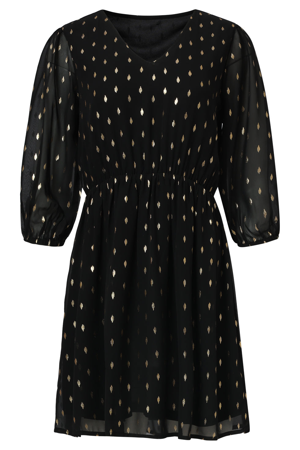 35061, Jurken | Black - Gold