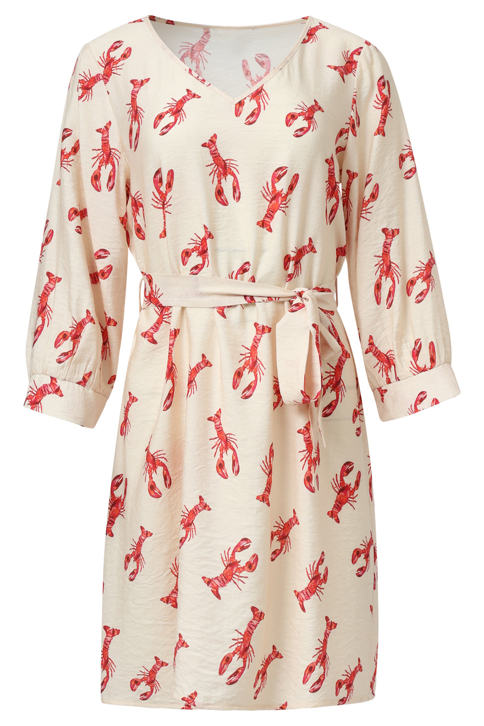 35099, Jurken | Off White - Red