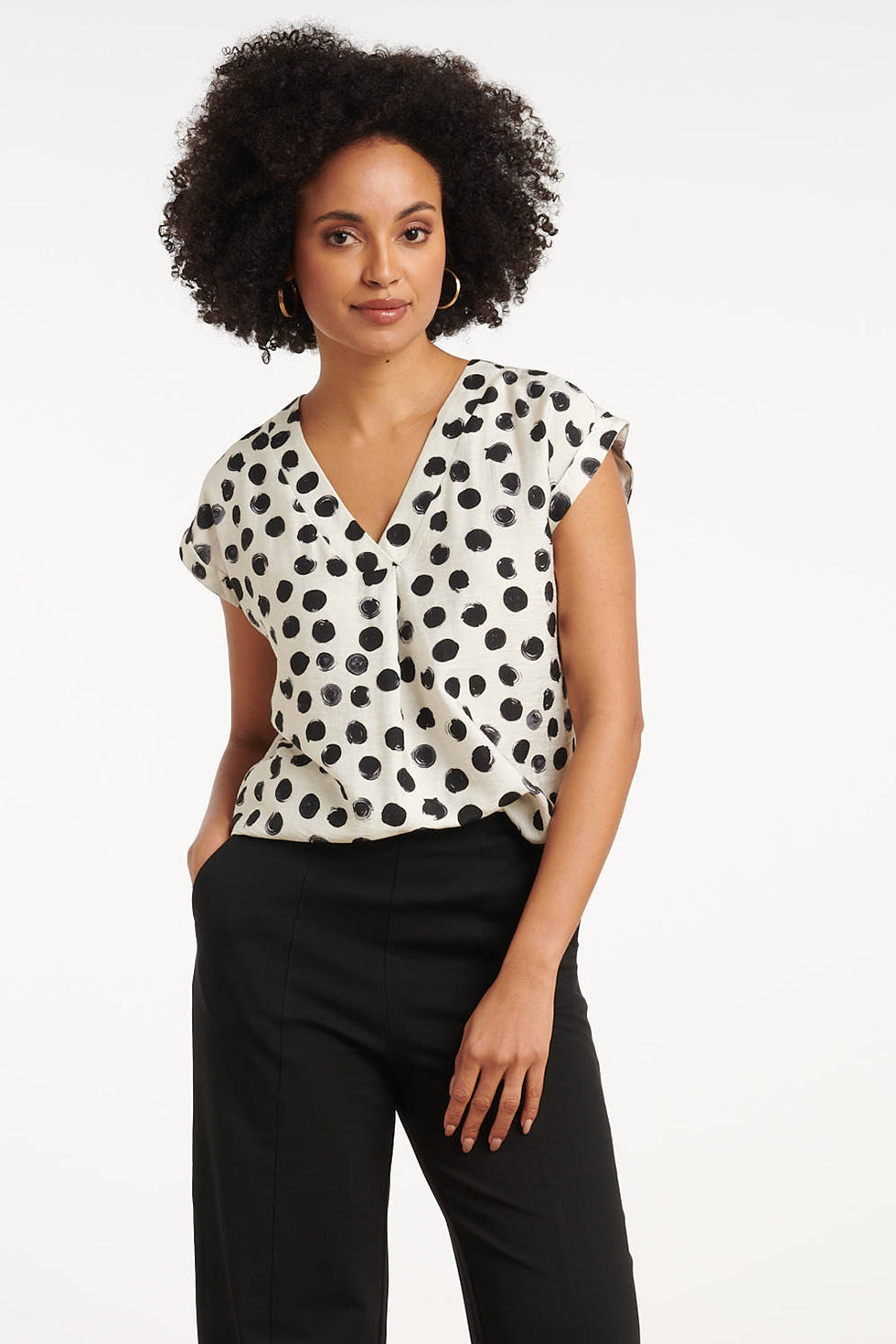 35105, Tops | Off White - Black