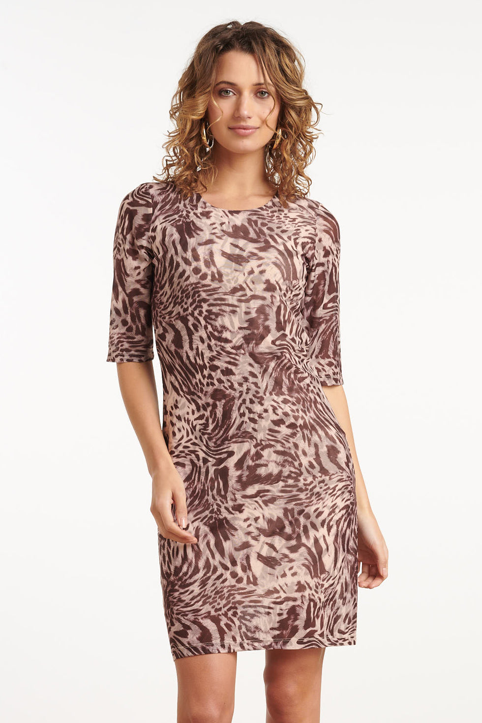 35114, Jurken | Sand-Brown