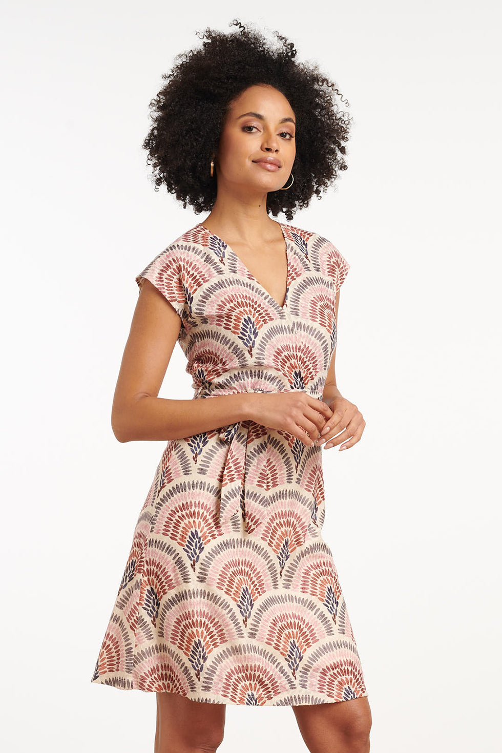 35128, Jurken | Off White - Muticolour