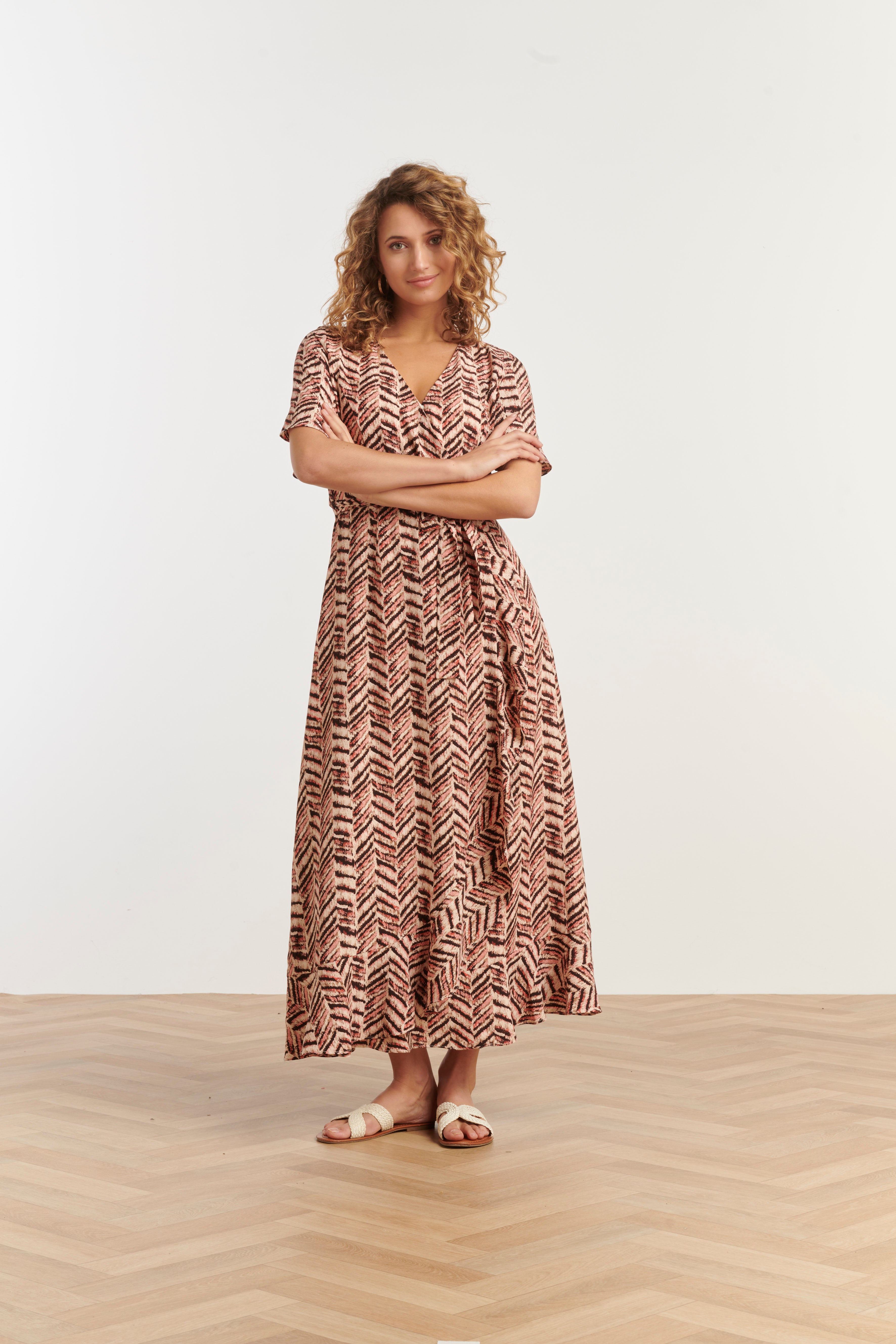 35142, Jurken | Black-Pink