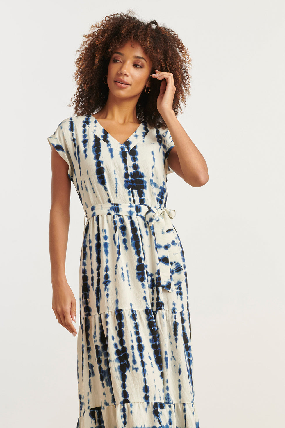 35144, Jurken | Off White - Navy