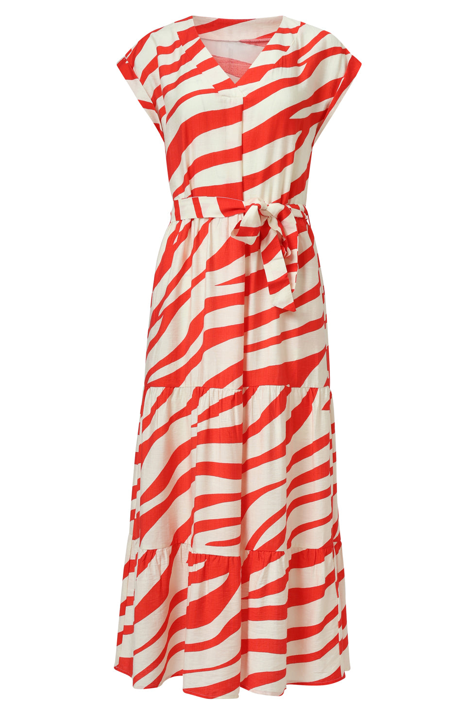 35155, Jurken | Sand-Red