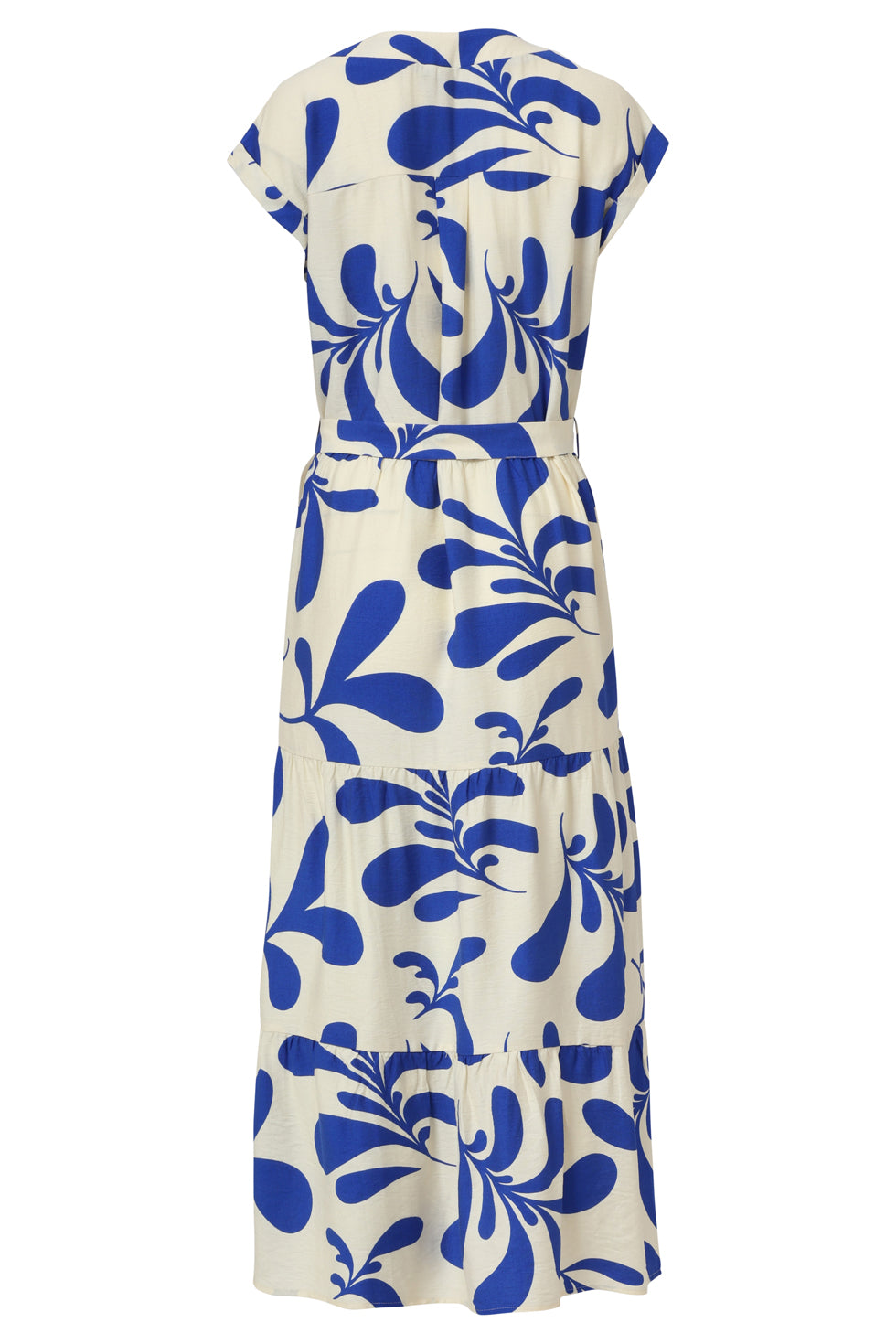 35179, Jurken | Off White - Cobalt