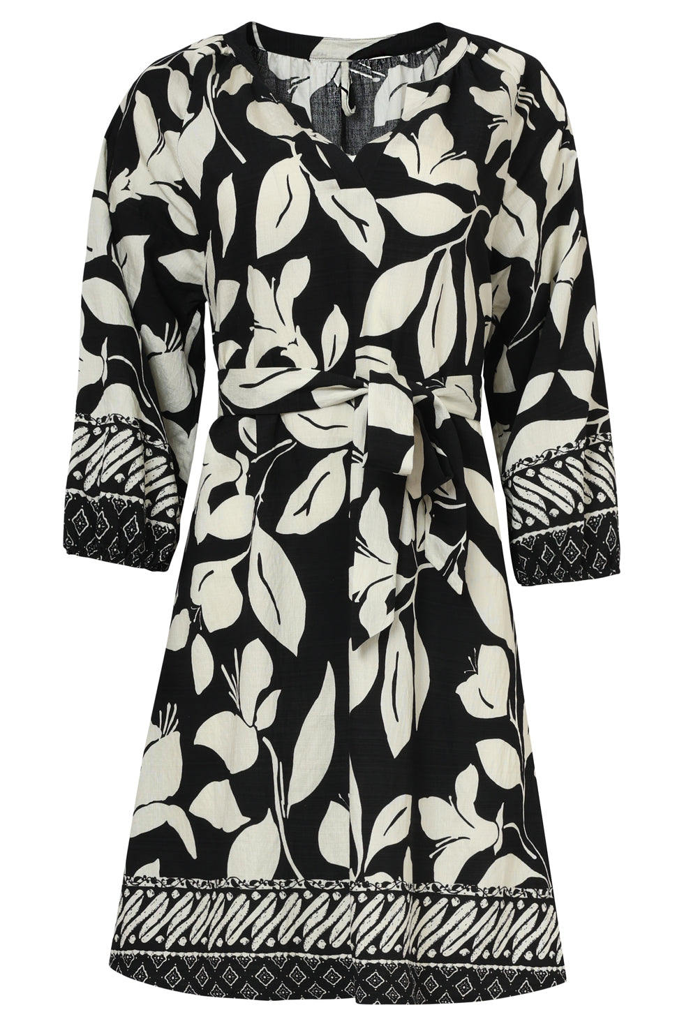 35187, Jurken | Off White-Dark Sand