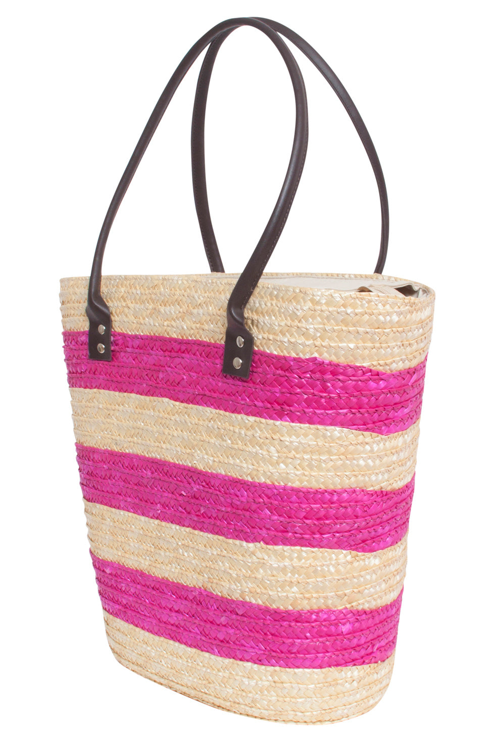 52000 Gestreepte Zomerse Tas | Fuchsia-Sand