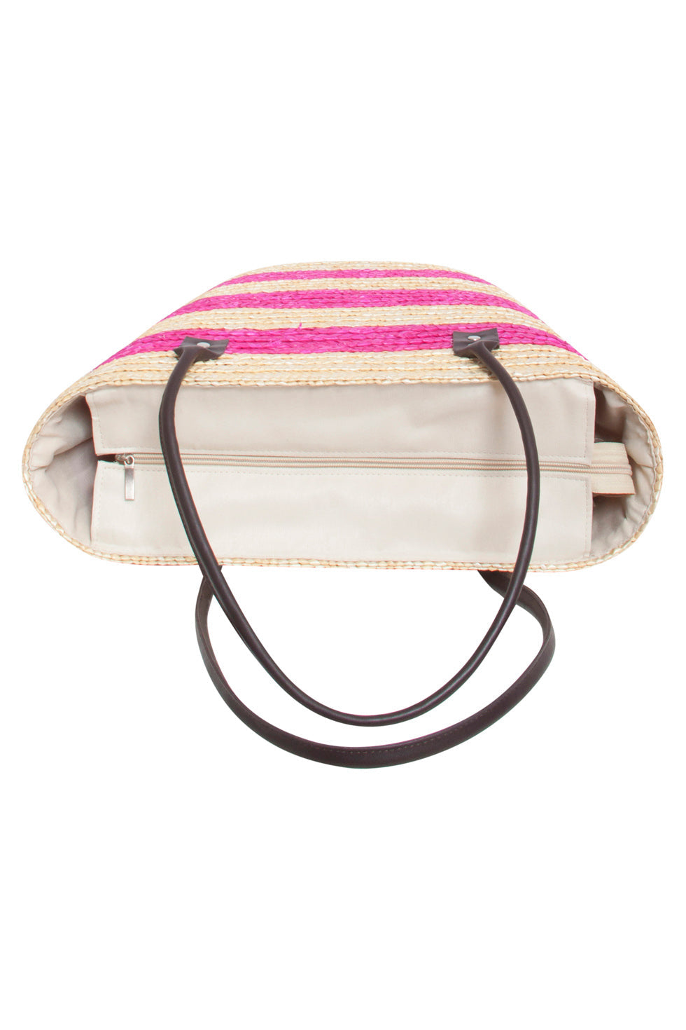 52000 Gestreepte Zomerse Tas | Fuchsia-Sand