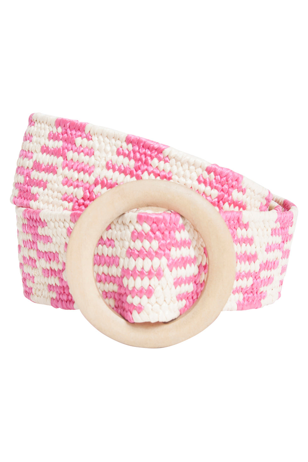 52001 Grafische Stretch Riembleek | Fuchsia - Beige