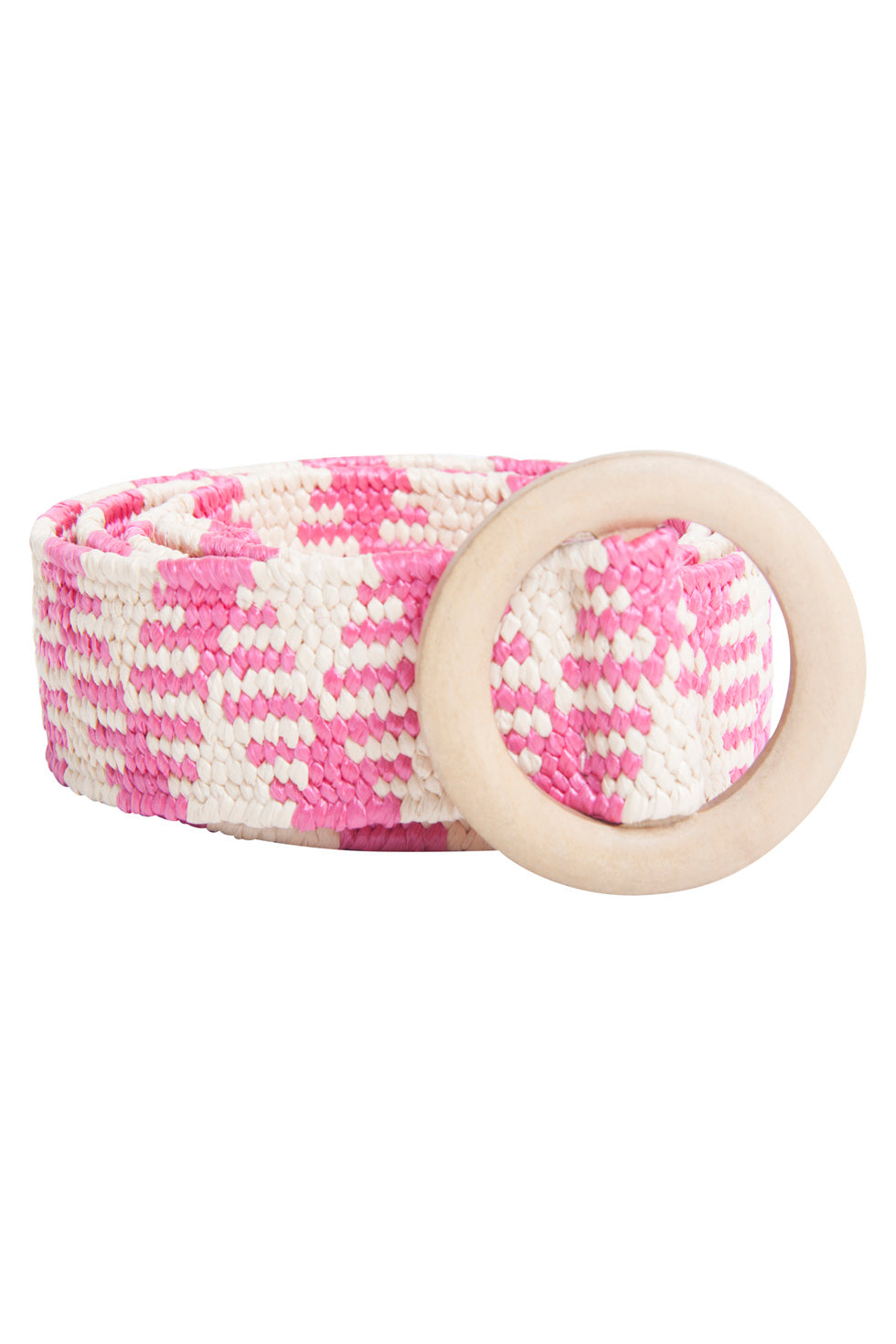 52001 Grafische Stretch Riembleek | Fuchsia - Beige