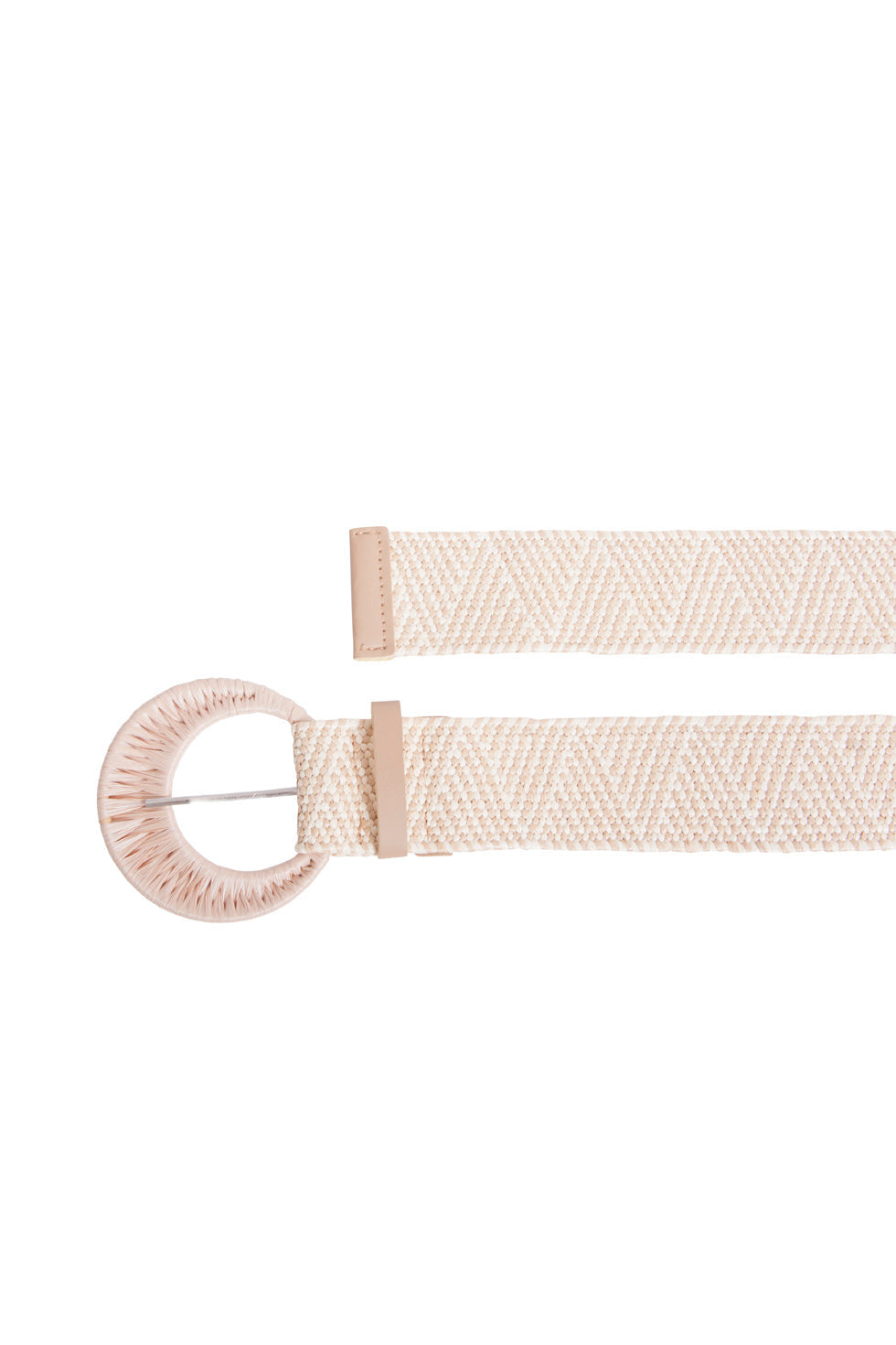 52005 Licht Stretch Riem Met Geometrisch Ontwerp | Sand - Beige