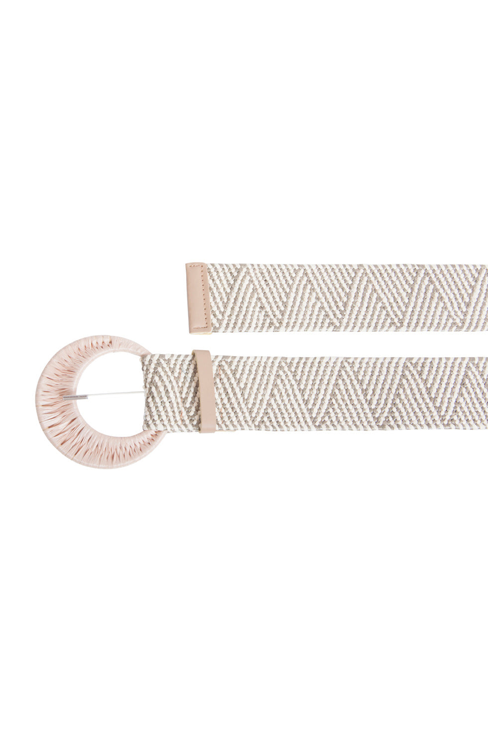 52006 Army Green Stretch Riem Met Geometrisch Patroon | Army - Beige