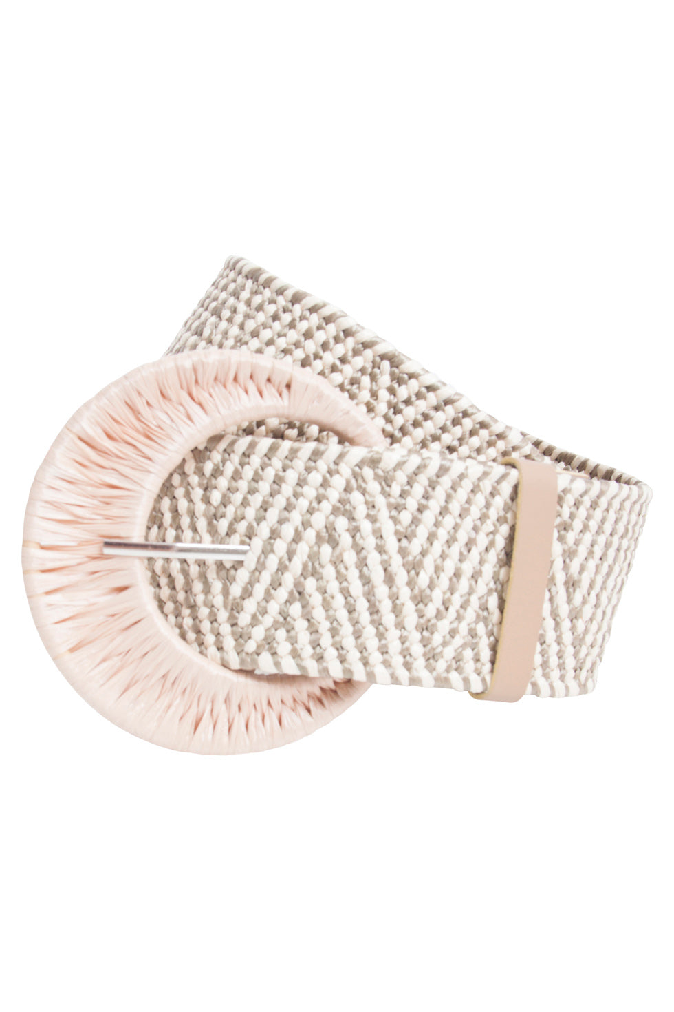 52006 Army Green Stretch Riem Met Geometrisch Patroon | Army - Beige